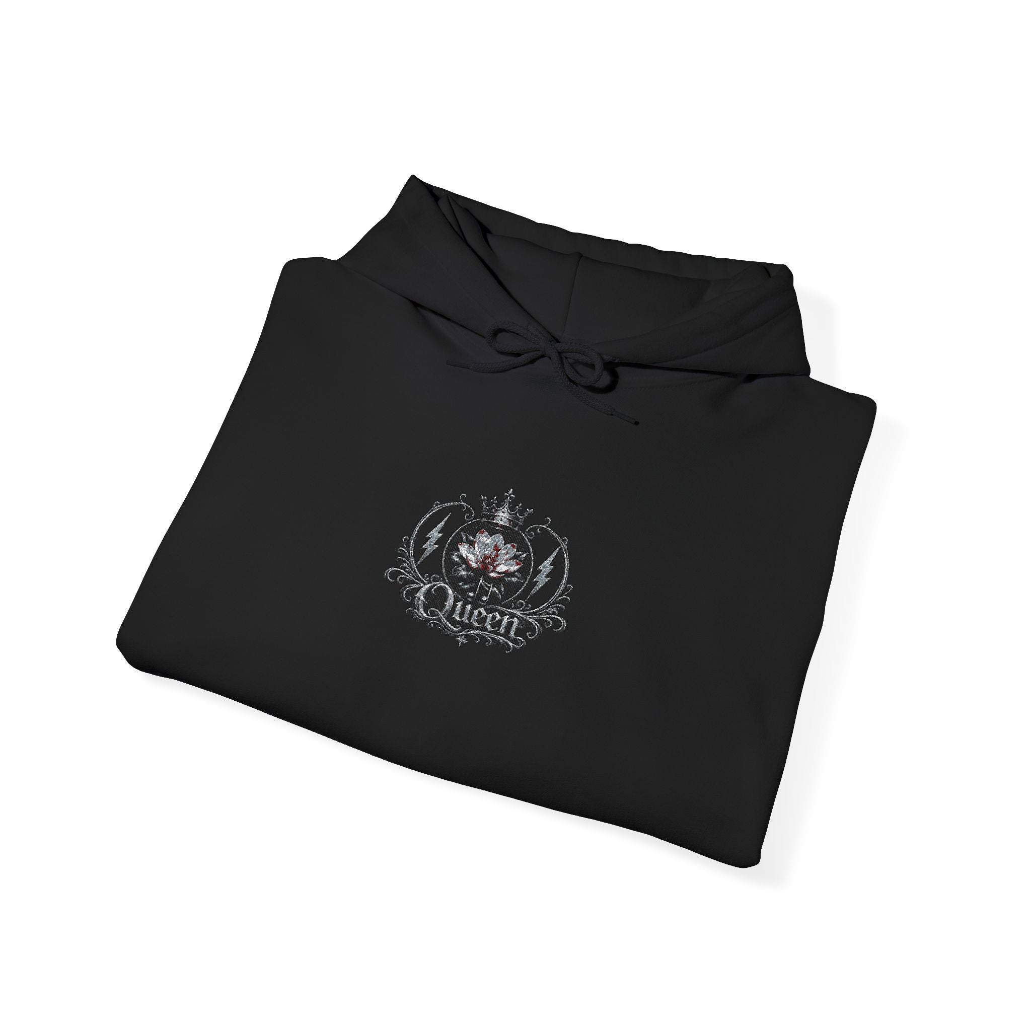 Queen Floral Crest Graphic Pullover — Hoodie