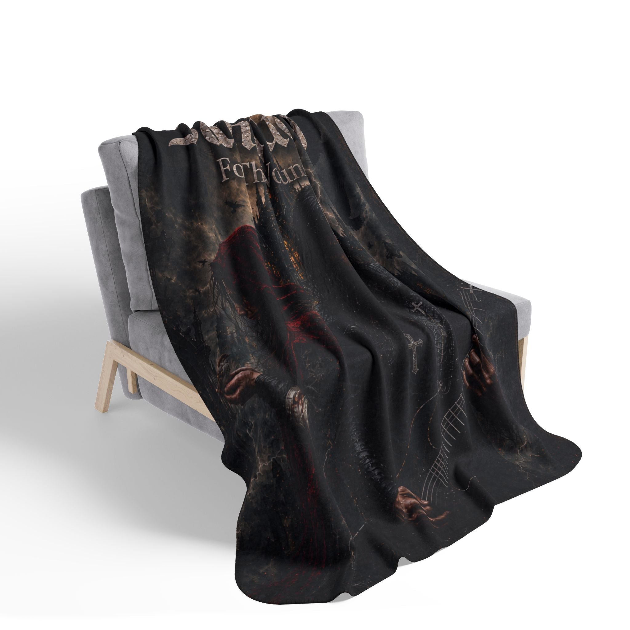 Sanctuary "For The Wounded" Fleece Sherpa Blanket — Gothic Rock Band Throw