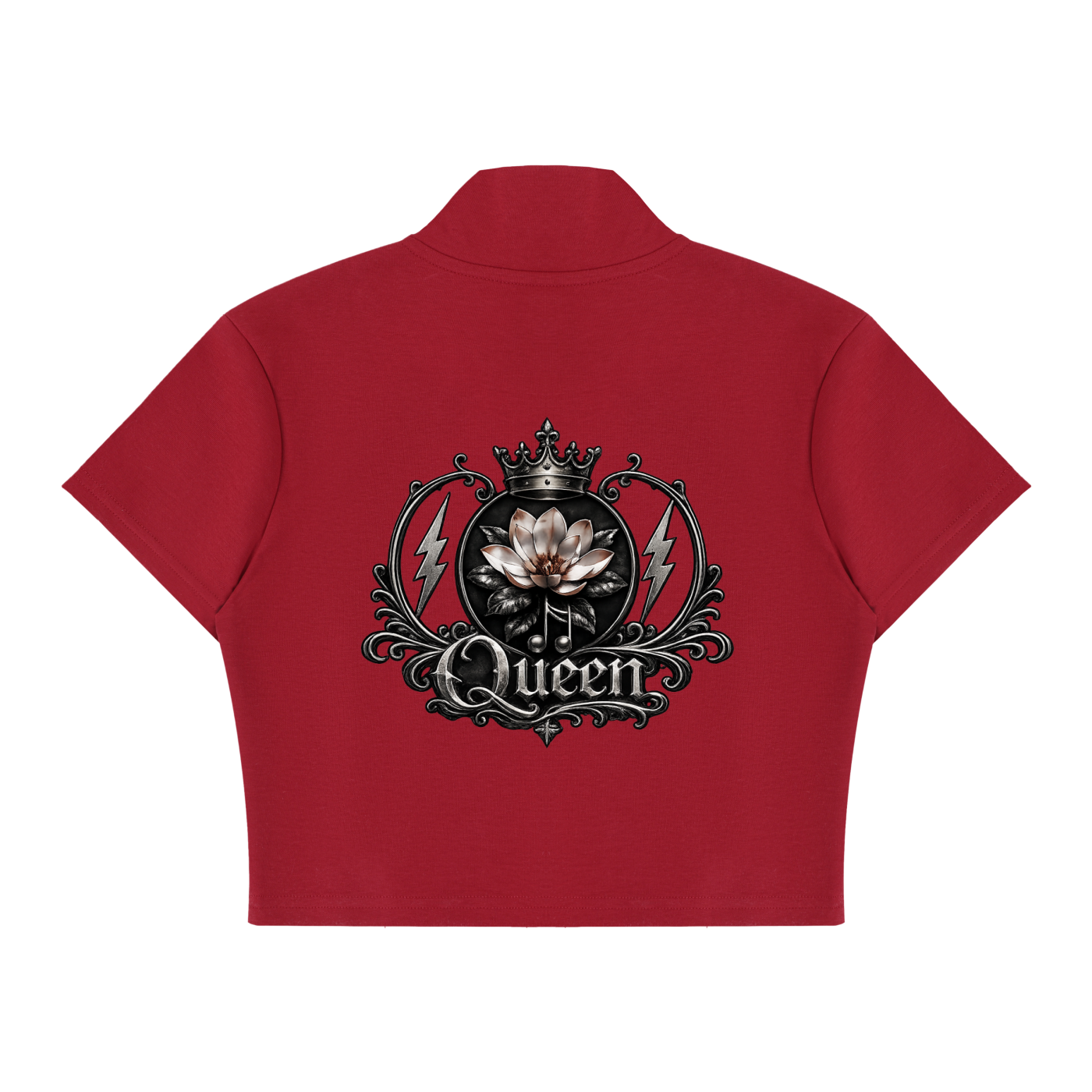 Women's Cropped Full Zip Short Sleeve T-Shirt
