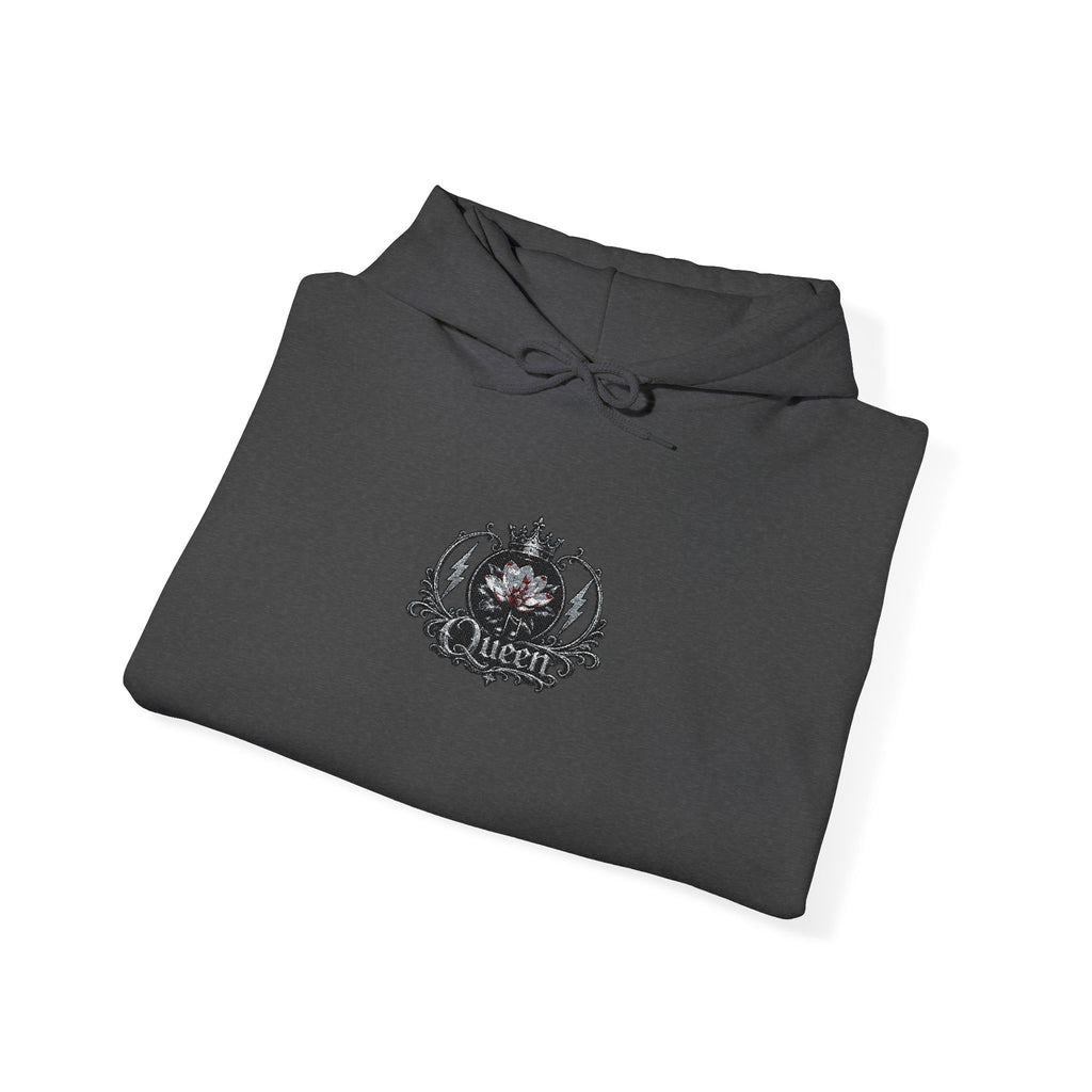 Queen Floral Crest Graphic Pullover — Hoodie
