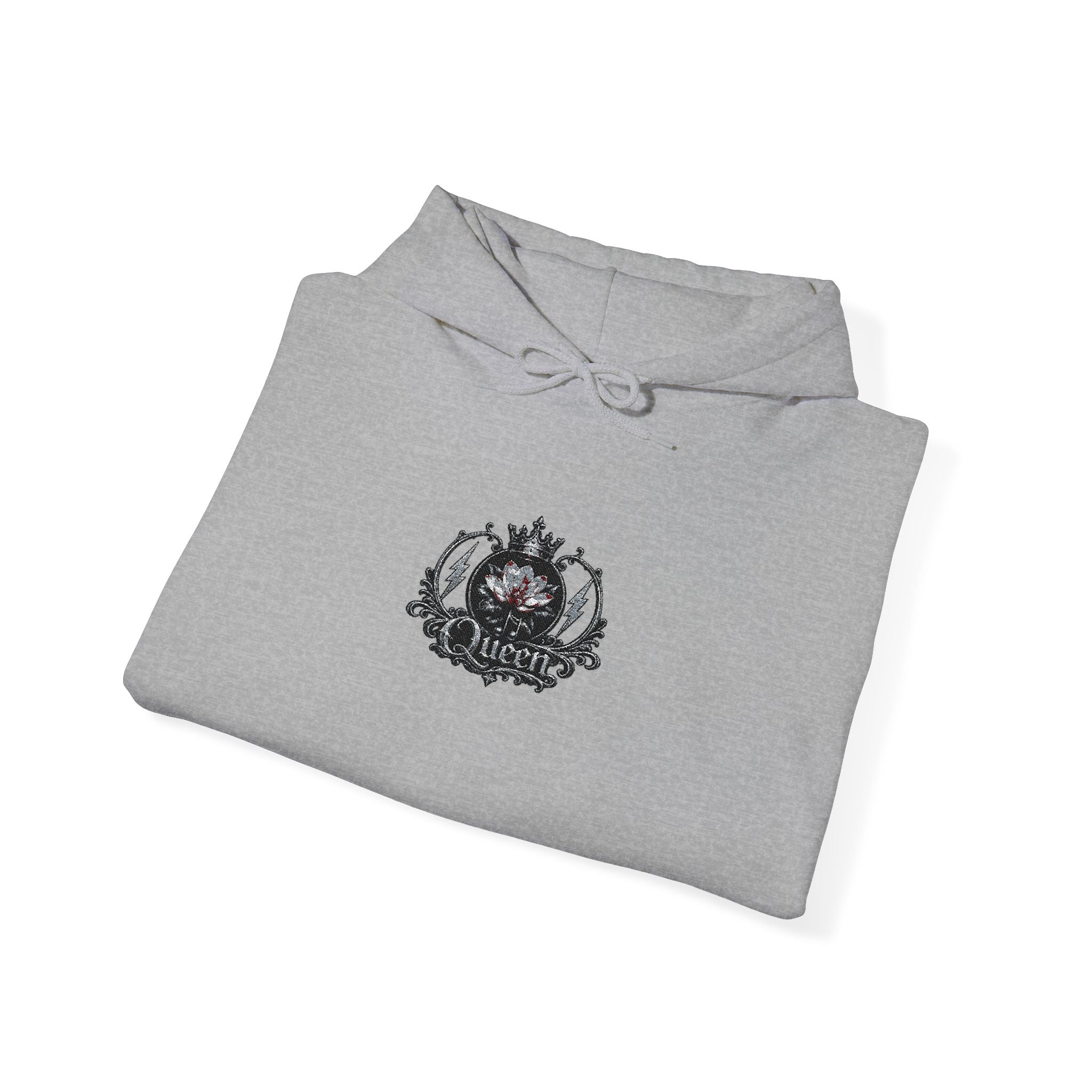 Queen Floral Crest Graphic Pullover — Hoodie