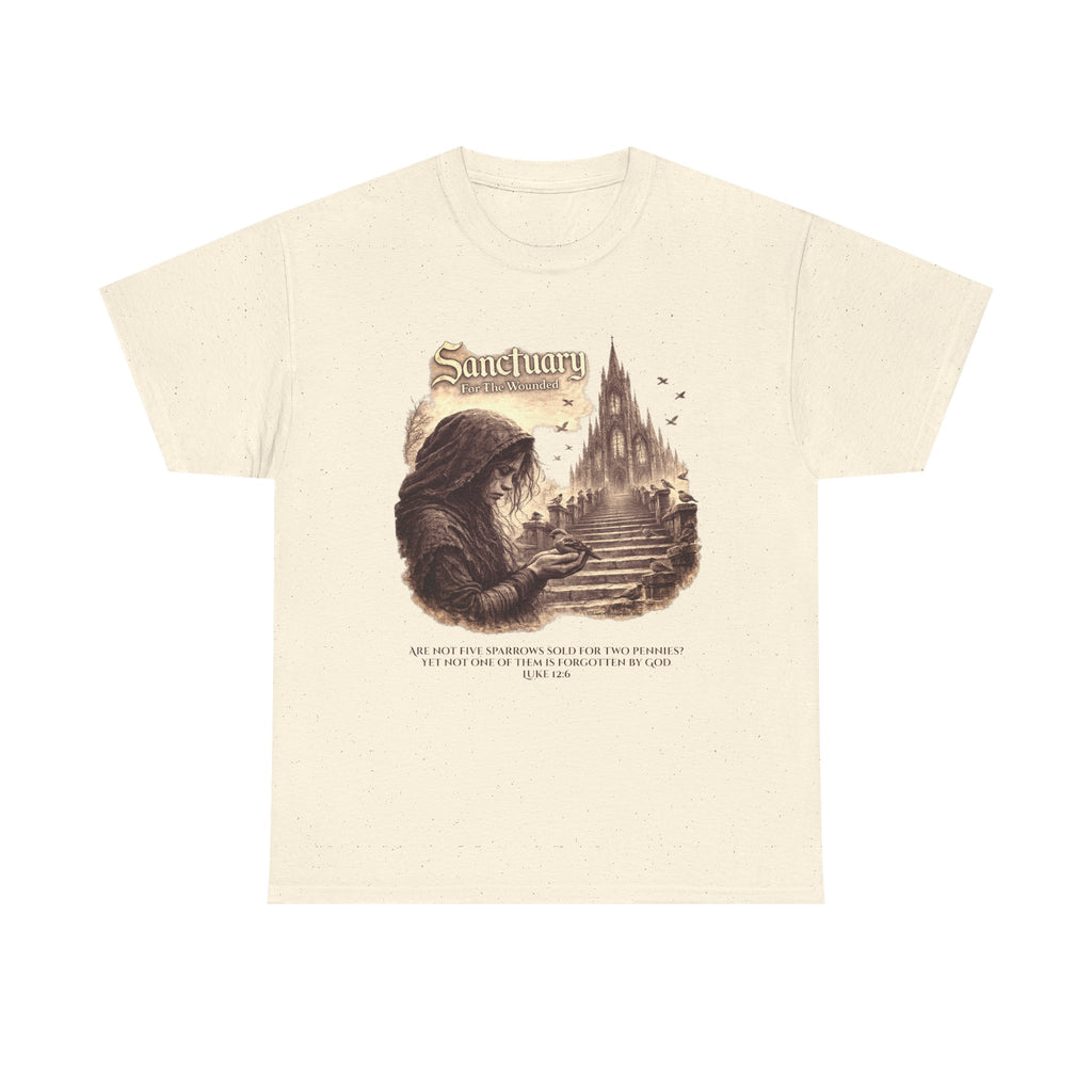 Sanctuary For The Wounded™ Heavy Cotton T-Shirt | Unisex Christian Rock & Metal Apparel