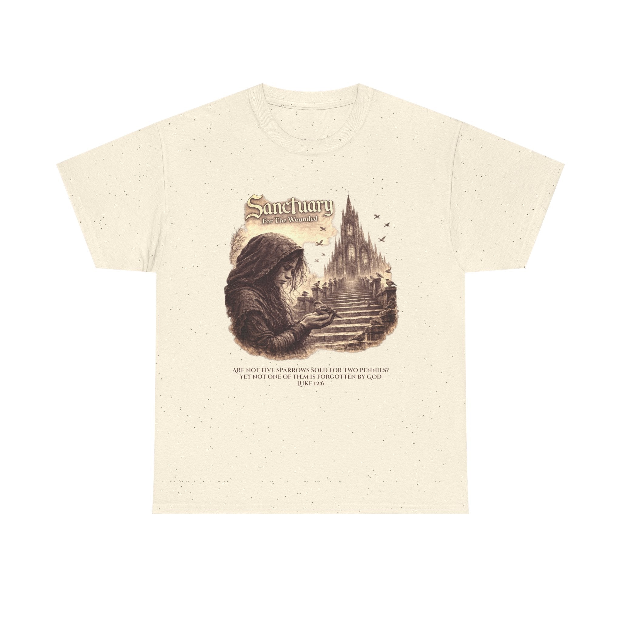 Sanctuary For The Wounded™ Heavy Cotton T-Shirt | Unisex Christian Rock & Metal Apparel