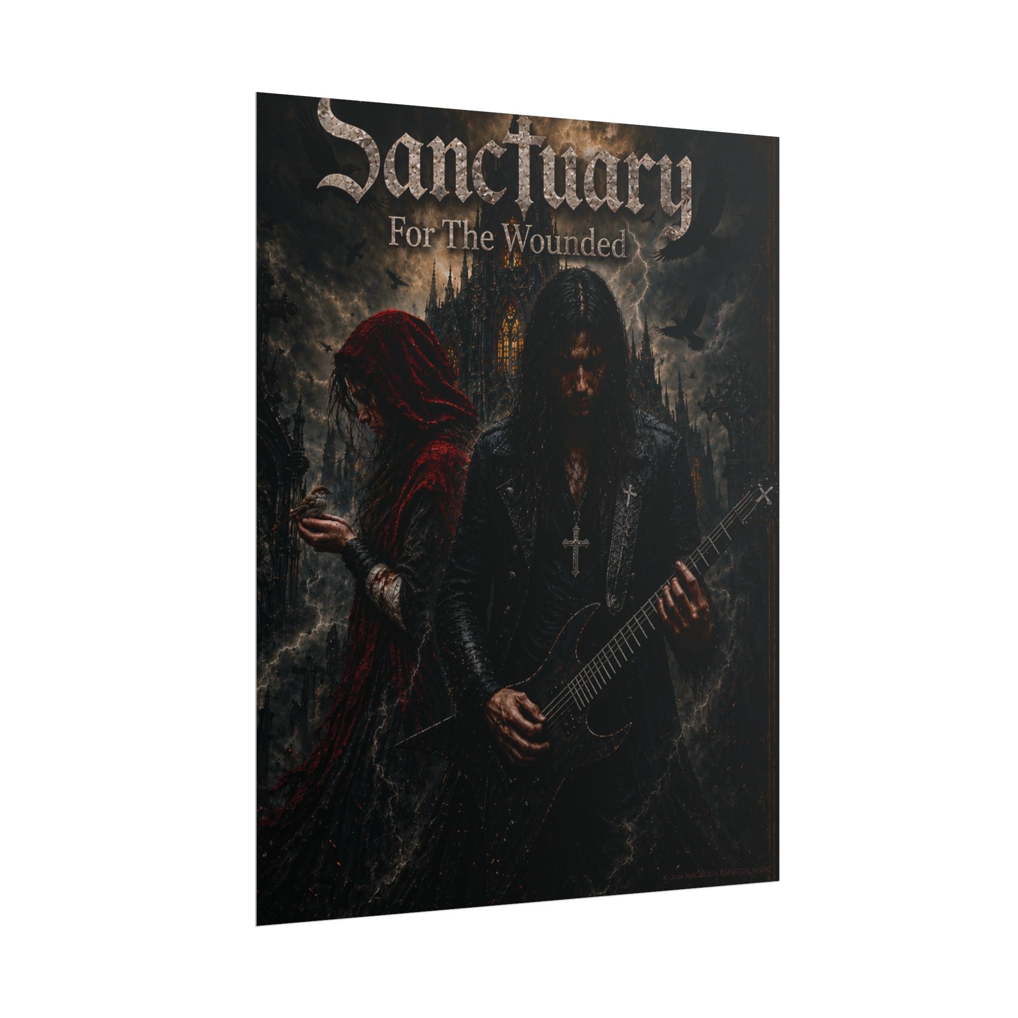 Sanctuary "For The Wounded" Poster — Gothic Metal Band Rolled Art Print