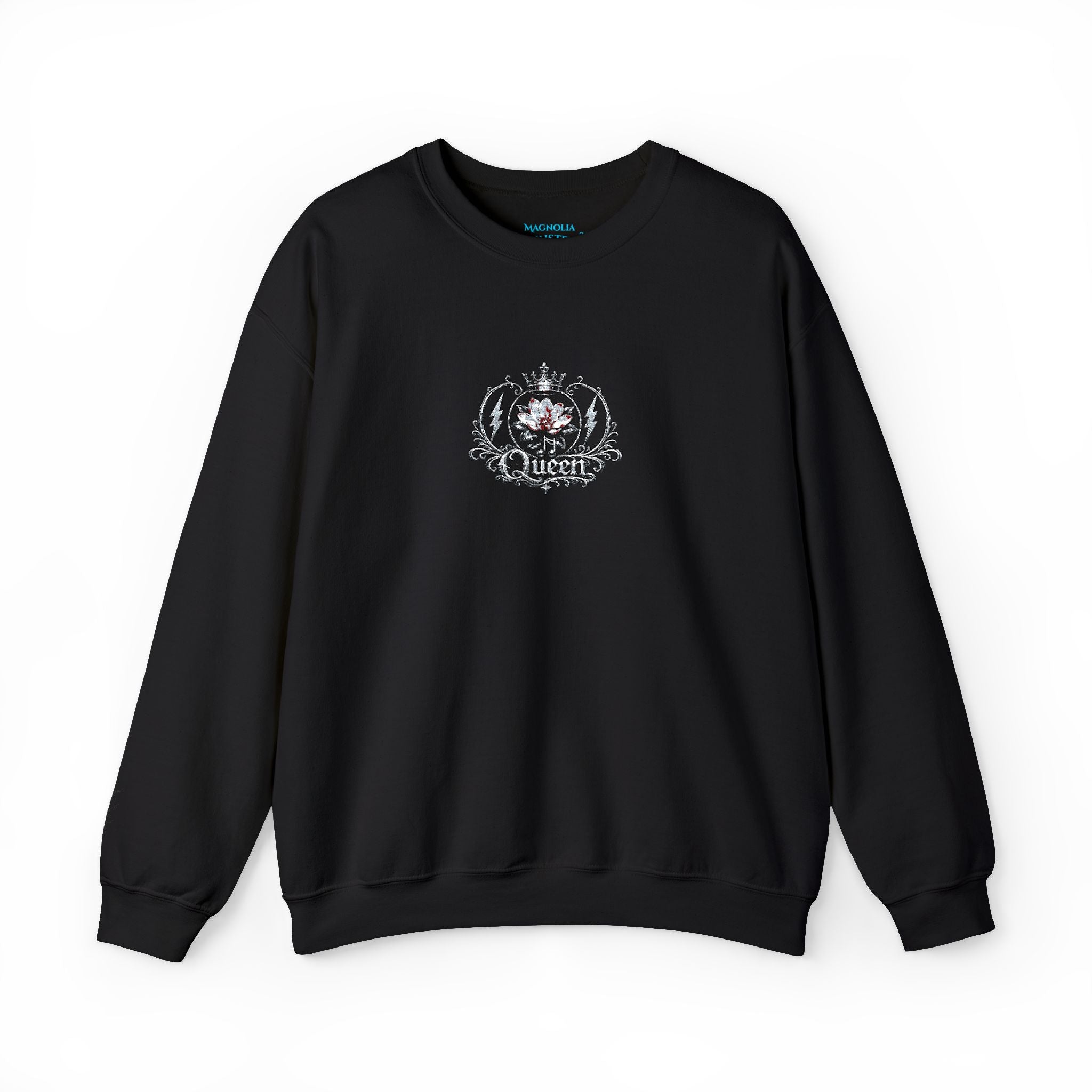 Queen - Floral Crest Crewneck Sweatshirt — Small Vintage Rose Emblem
