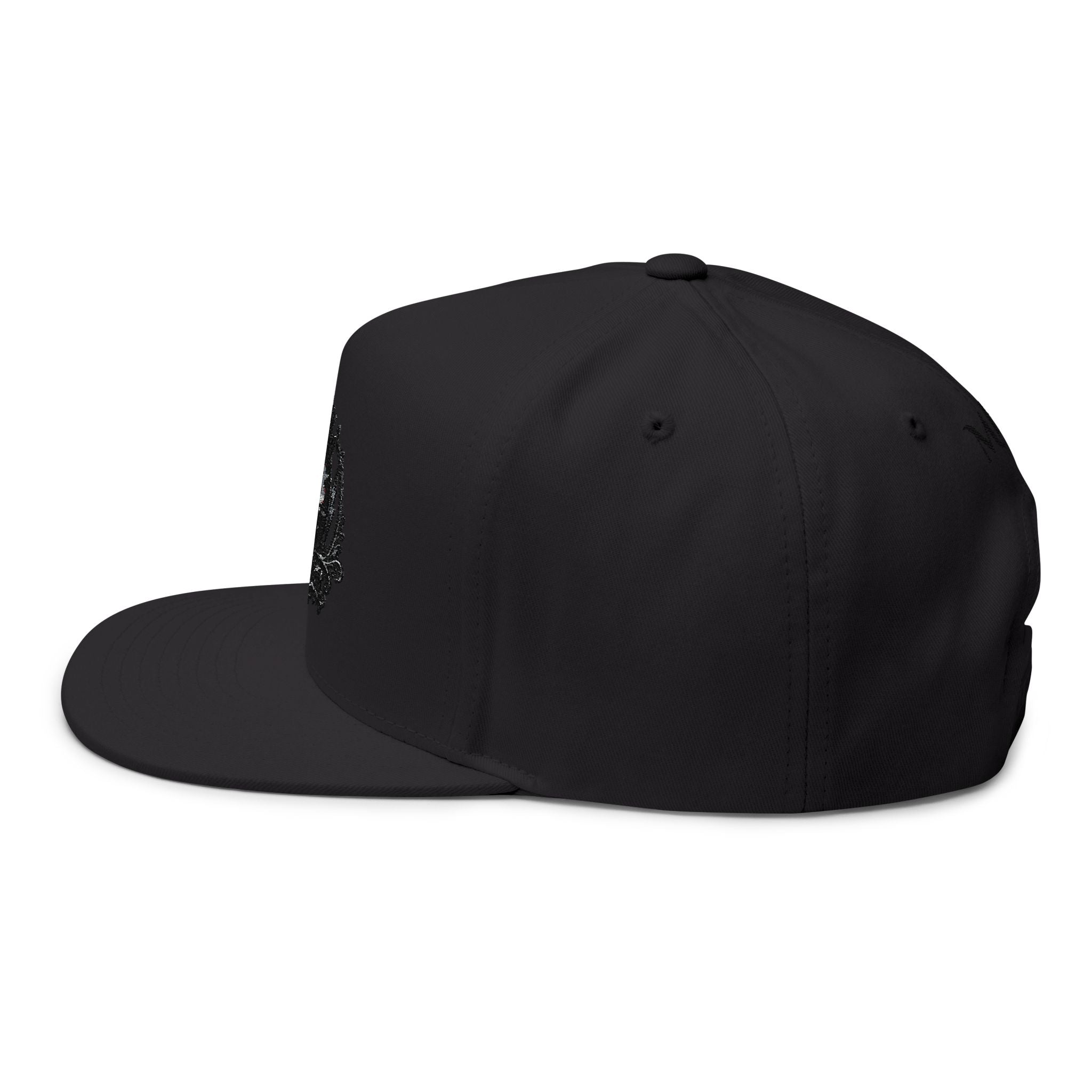 Embroidered 'Queen' Flat Bill Cap – Crown Crest Snapback Hat
