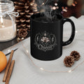 Queen Floral Black Mug — Elegant Crown & Lotus Coffee Cup (11oz/15oz)