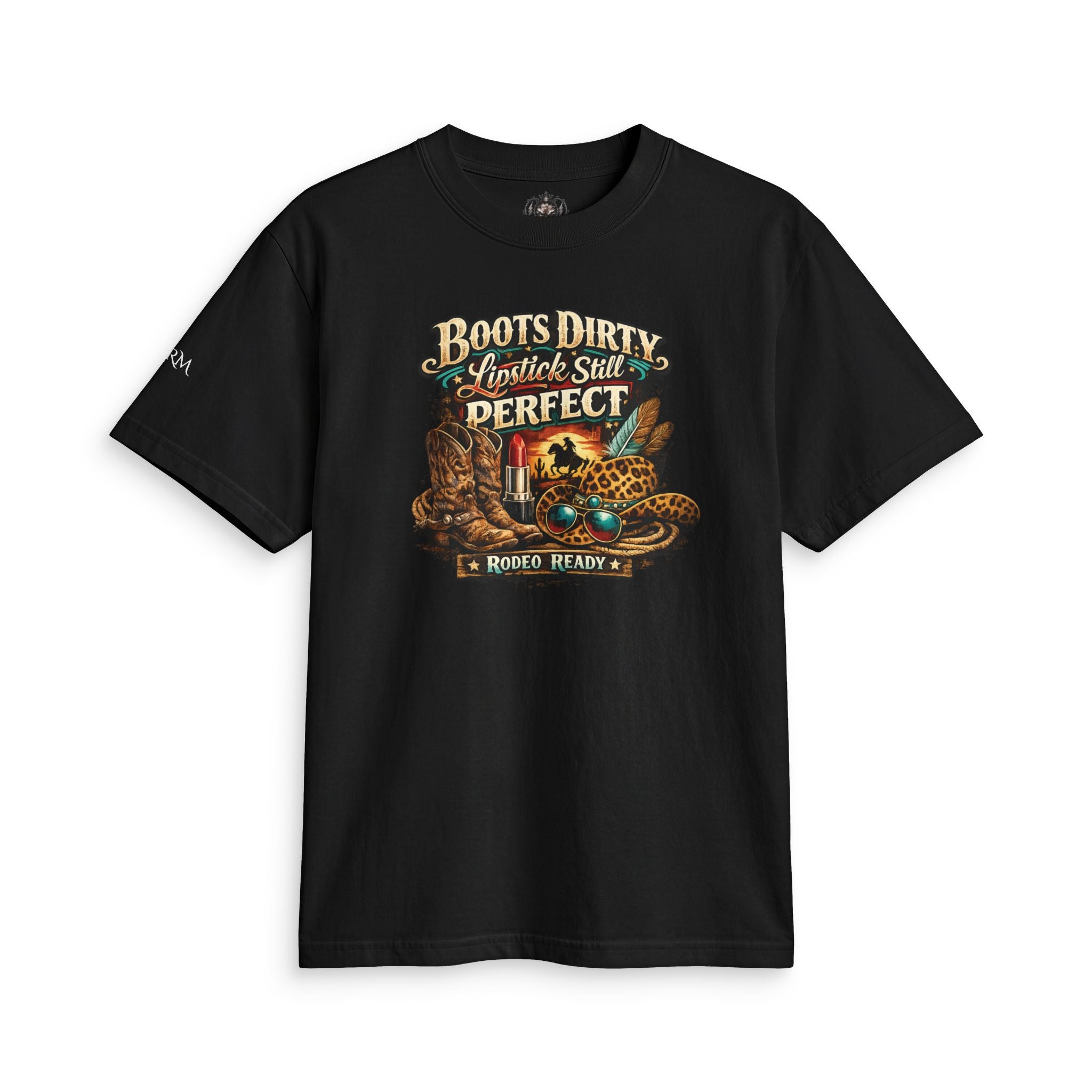 Boots Dirty, Lipstick Still Perfect - Vintage Western Graphic T-Shirt - Magnolia Rainsteel Music Queen Collection