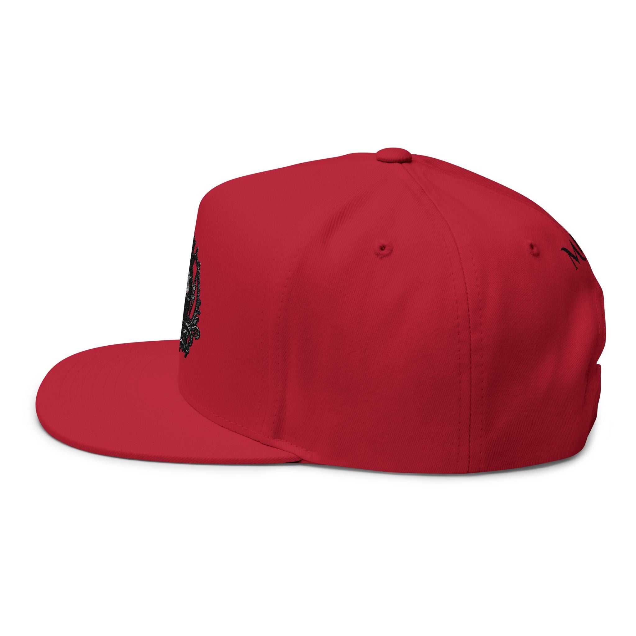 Embroidered 'Queen' Flat Bill Cap – Crown Crest Snapback Hat