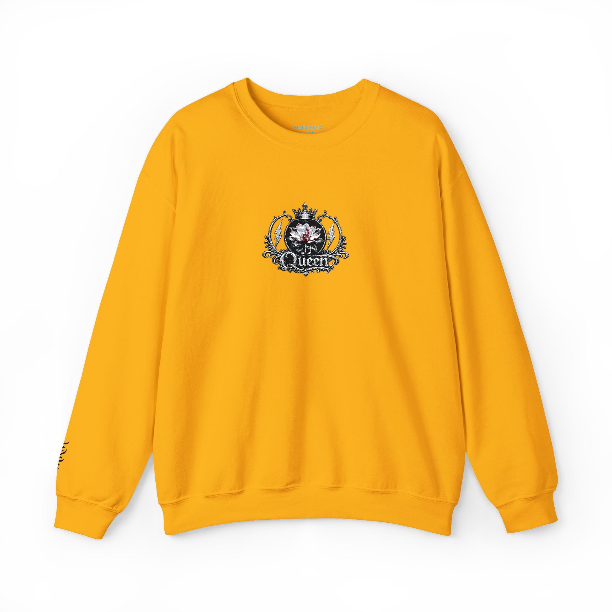 Queen - Floral Crest Crewneck Sweatshirt — Small Vintage Rose Emblem