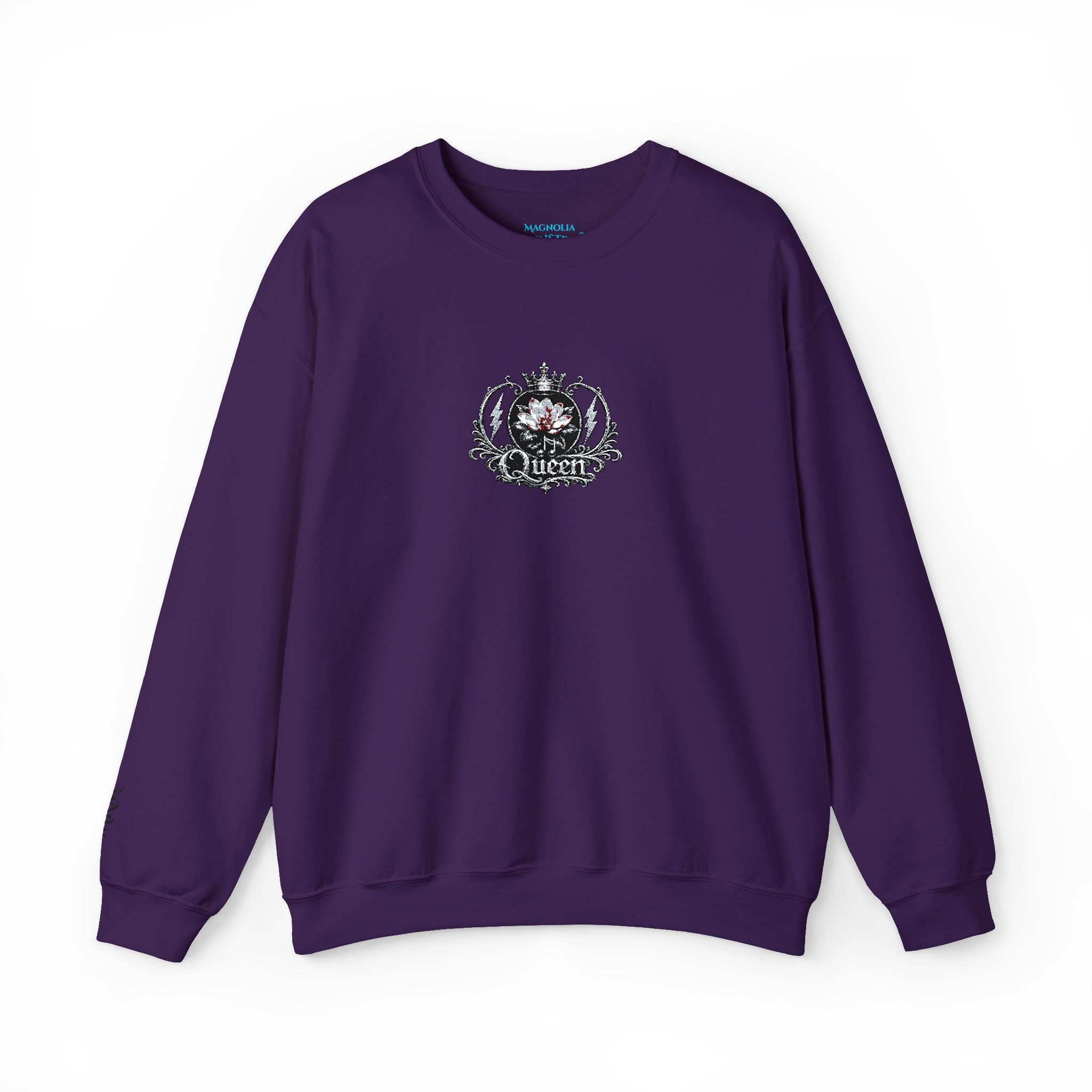 Queen - Floral Crest Crewneck Sweatshirt — Small Vintage Rose Emblem