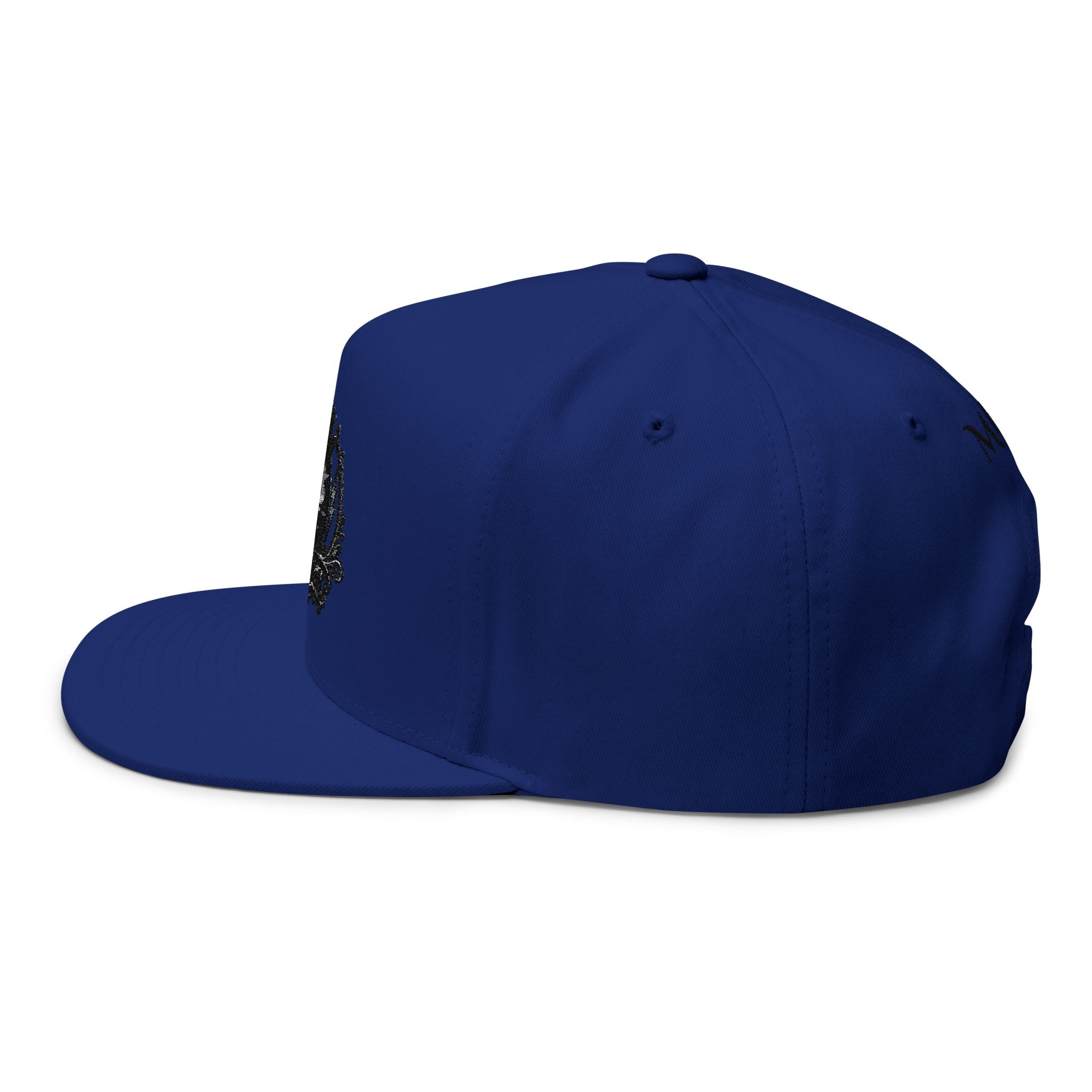 Embroidered 'Queen' Flat Bill Cap – Crown Crest Snapback Hat