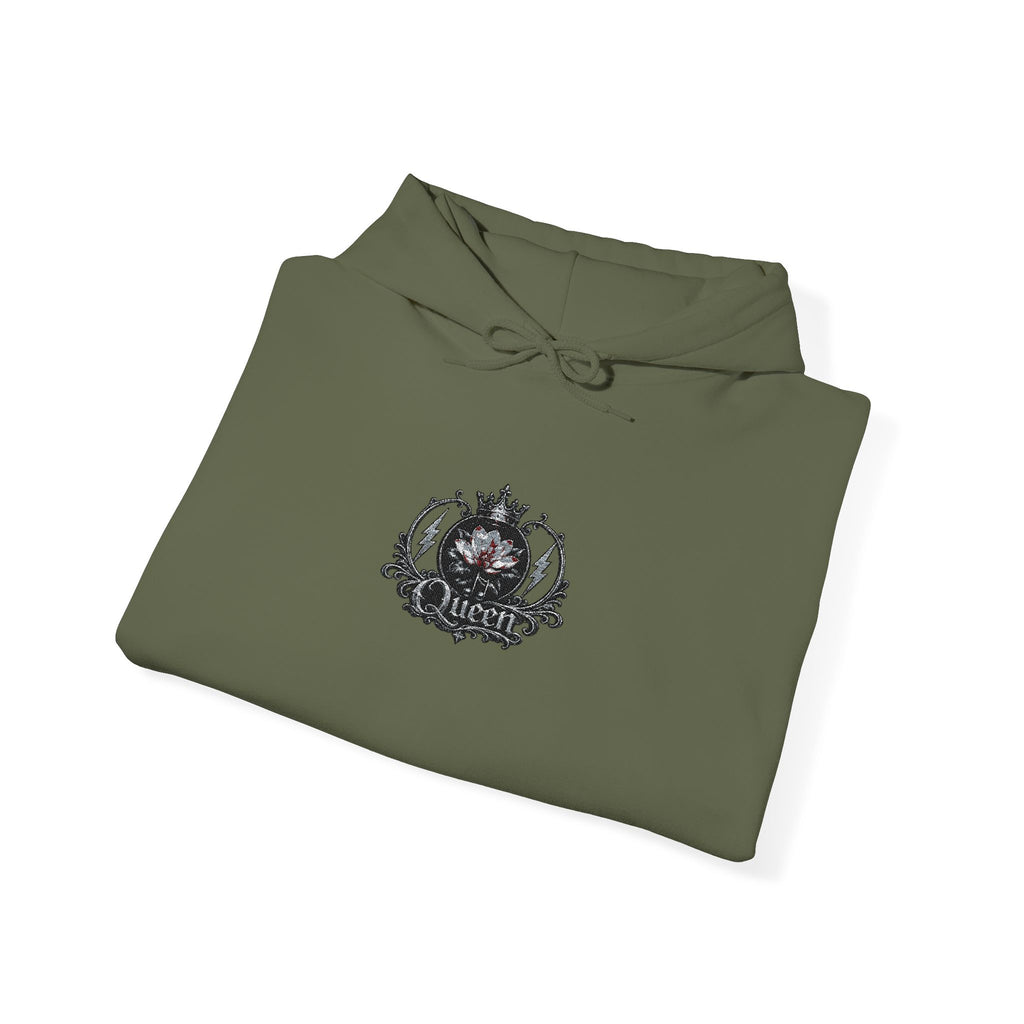 Queen Floral Crest Graphic Pullover — Hoodie