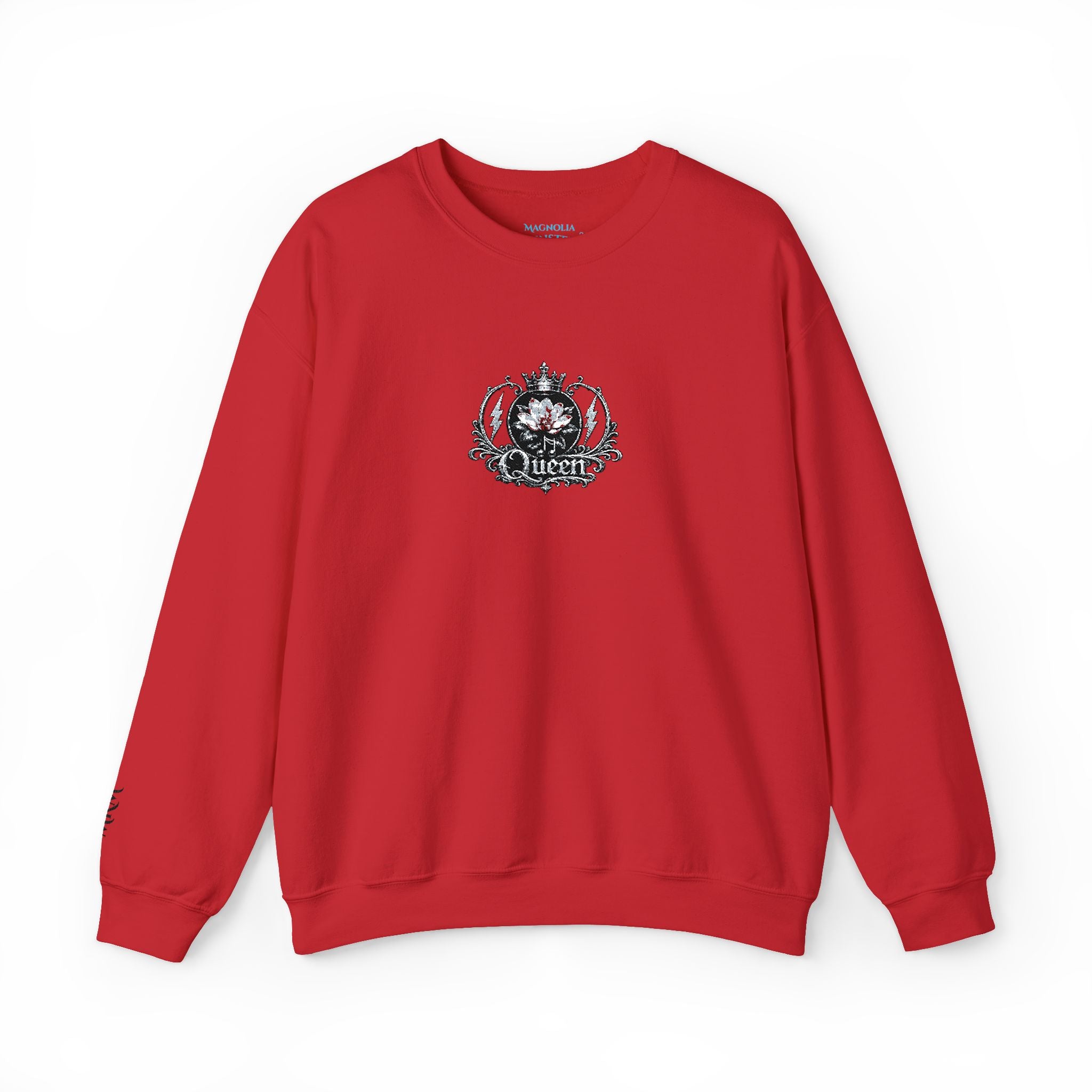 Queen - Floral Crest Crewneck Sweatshirt — Small Vintage Rose Emblem