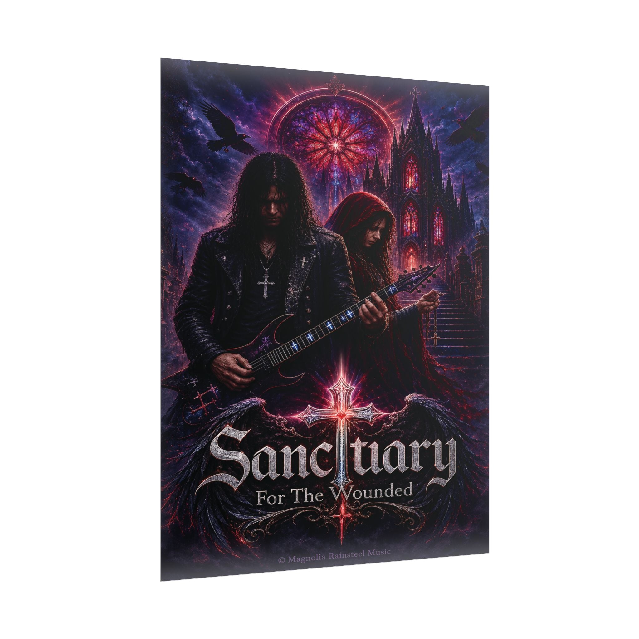Sanctuary For The Wounded Rock Poster — Gothic Heavy Metal Band Wall Art (Rolled Poster)
