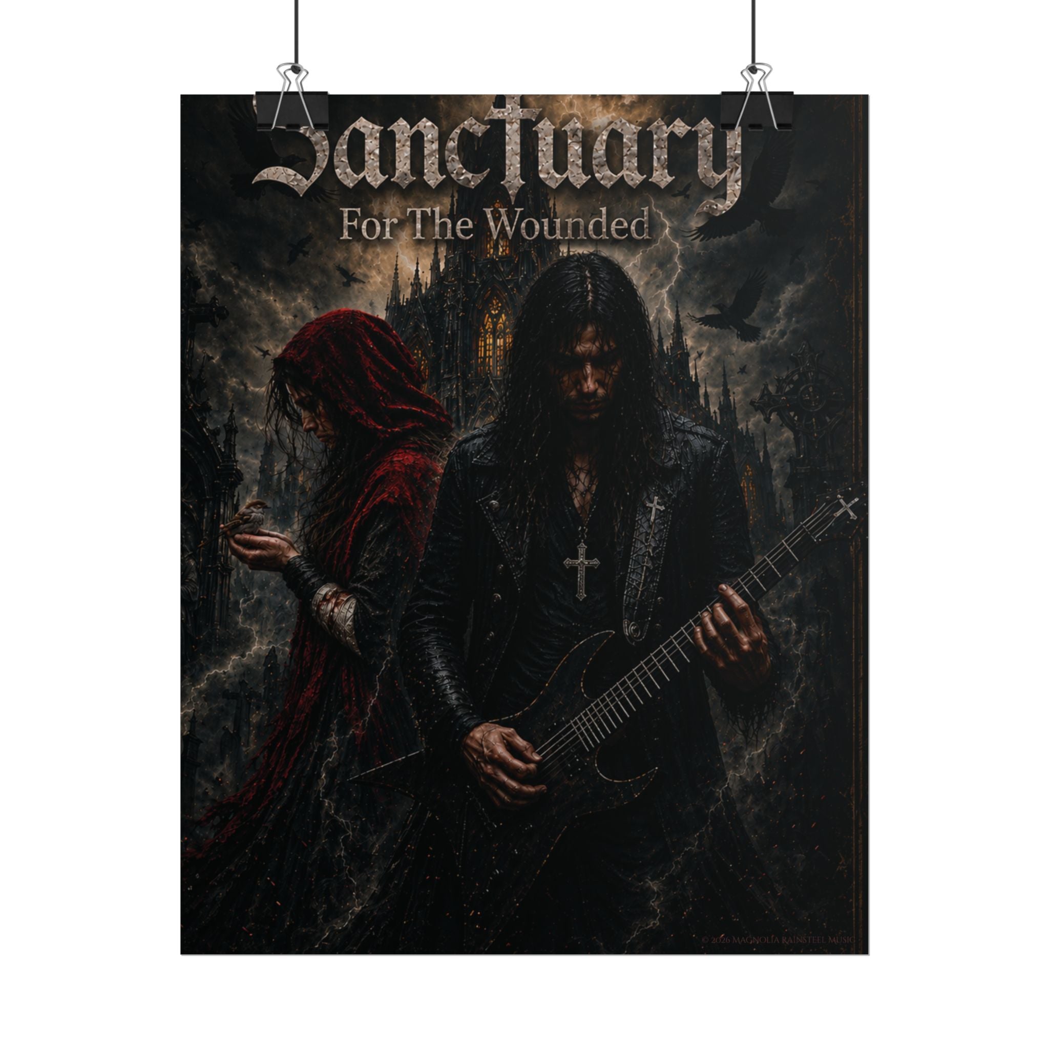 Sanctuary "For The Wounded" Poster — Gothic Metal Band Rolled Art Print