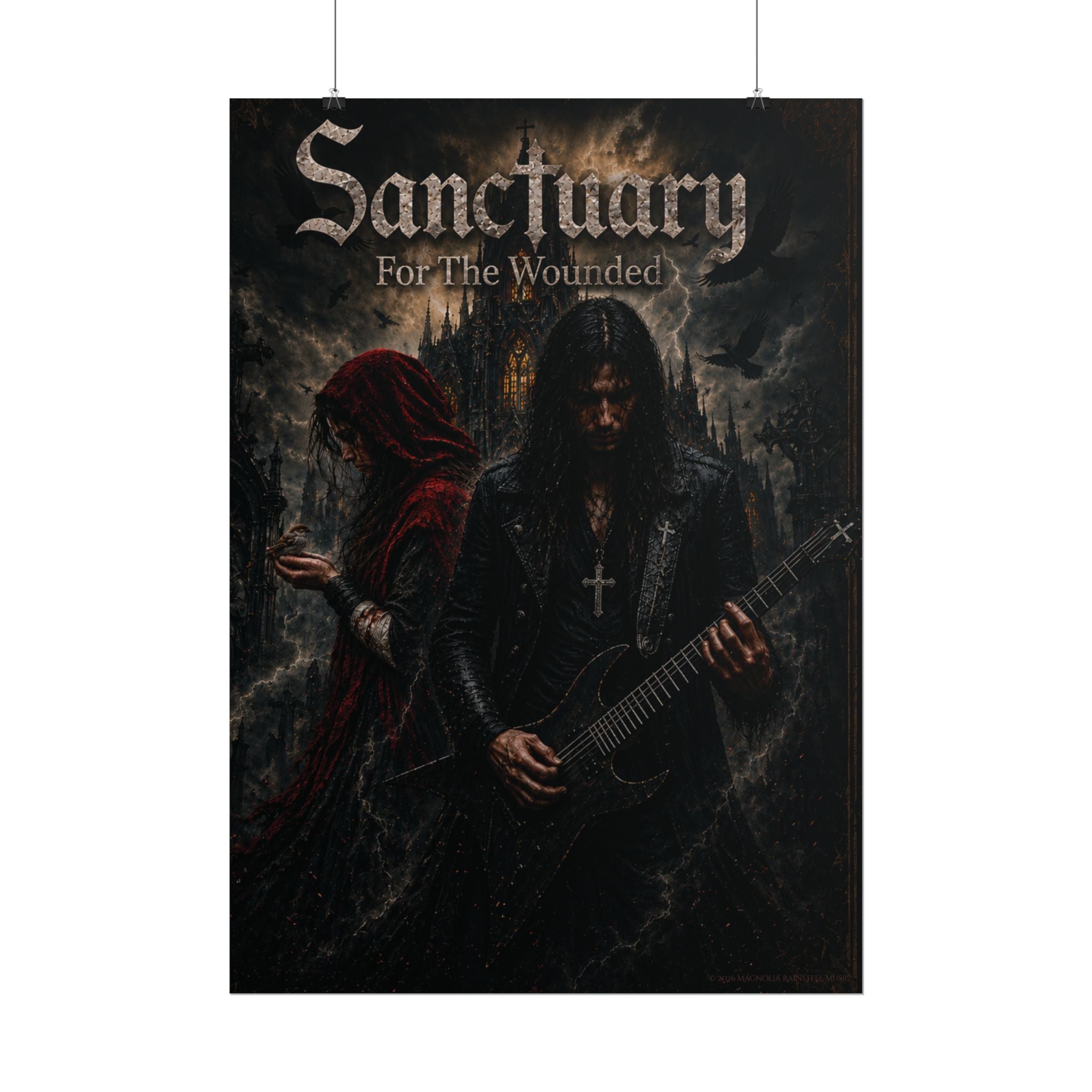 Sanctuary "For The Wounded" Poster — Gothic Metal Band Rolled Art Print