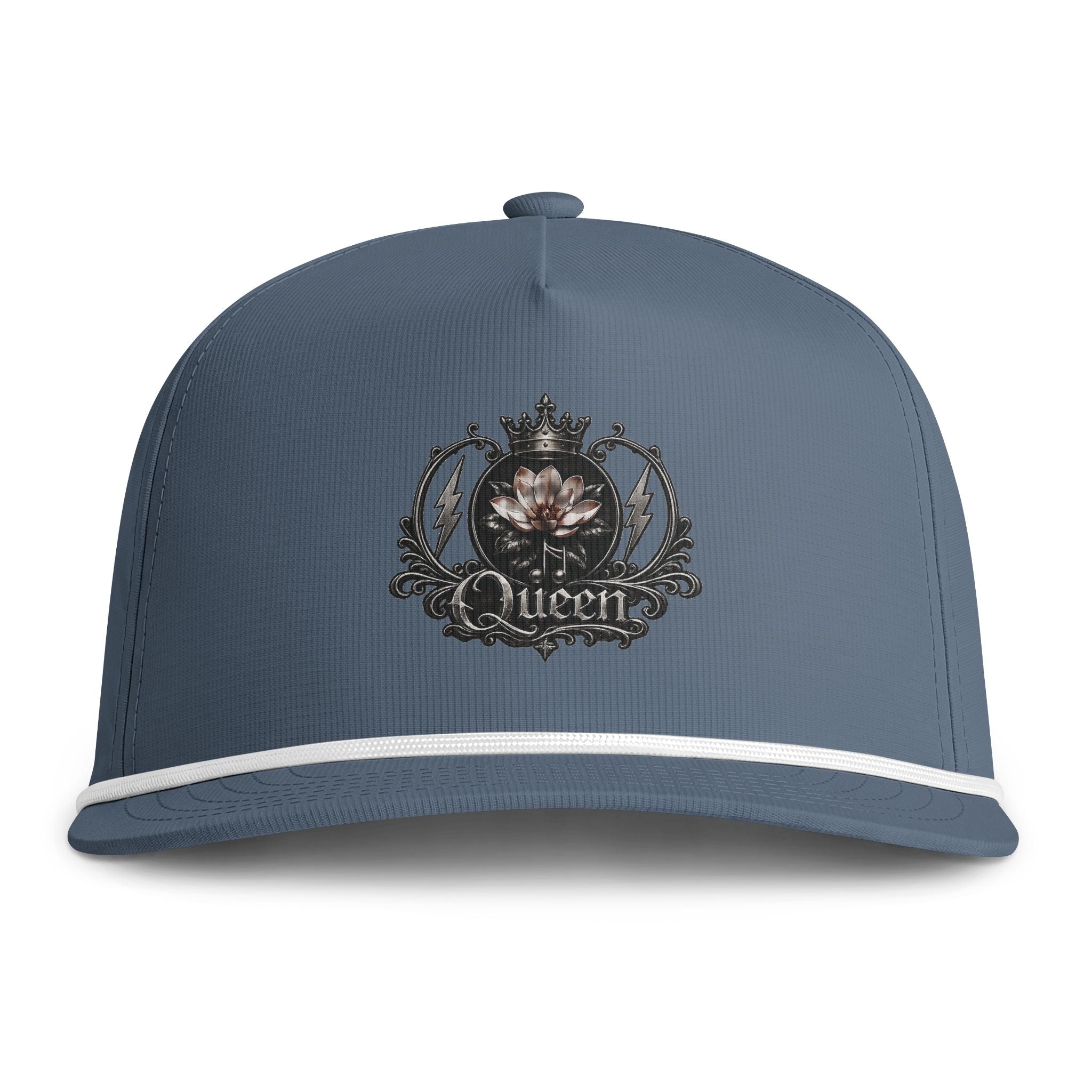 Queen Emblem Rope Cap | Vintage Floral Crown Hat