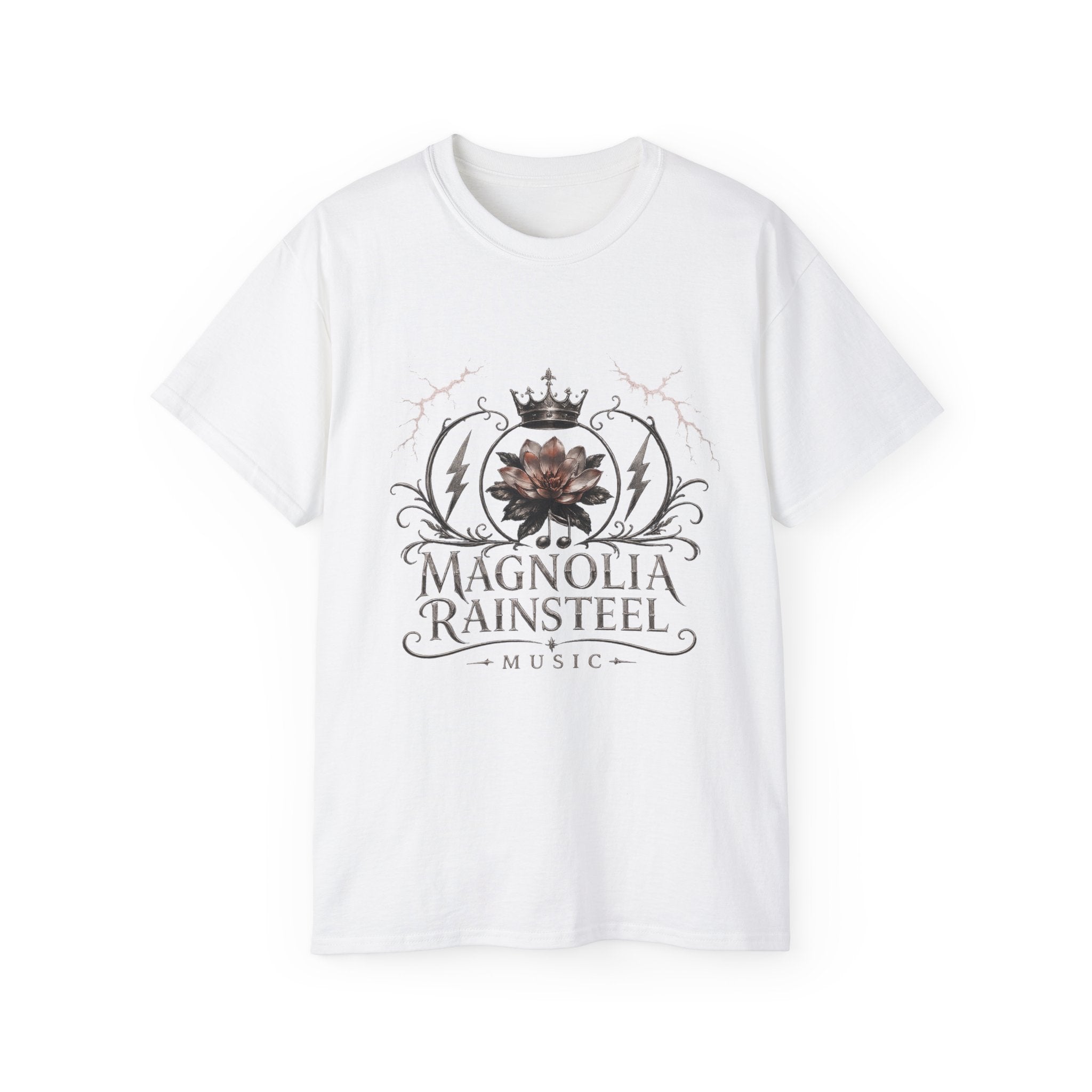 Magnolia Rainsteel Music - Vintage Floral Logo T-Shirt - Queen Collection - Wear Your Crown