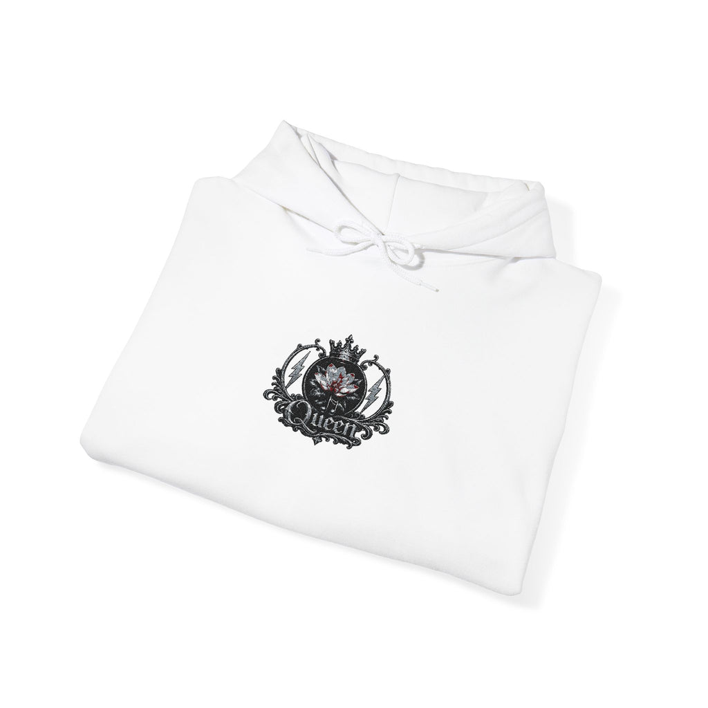 Queen Floral Crest Graphic Pullover — Hoodie