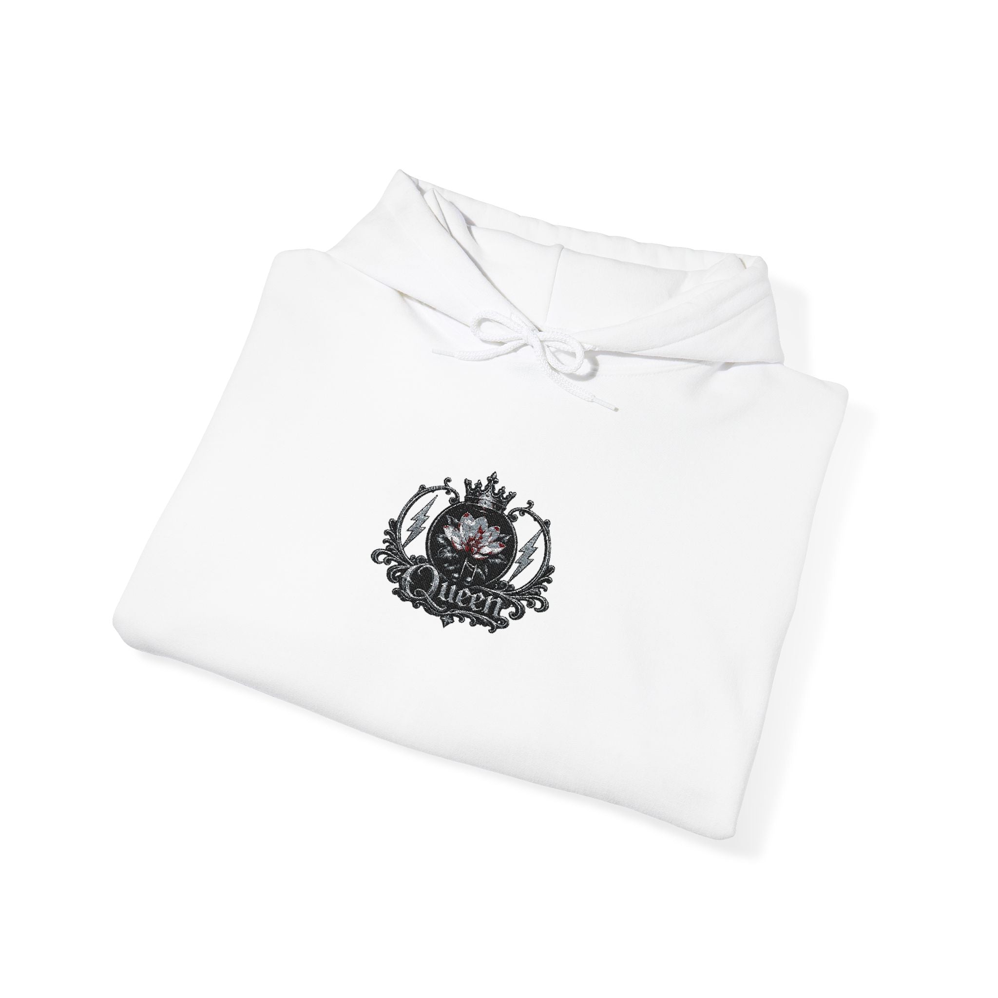 Queen Floral Crest Graphic Pullover — Hoodie