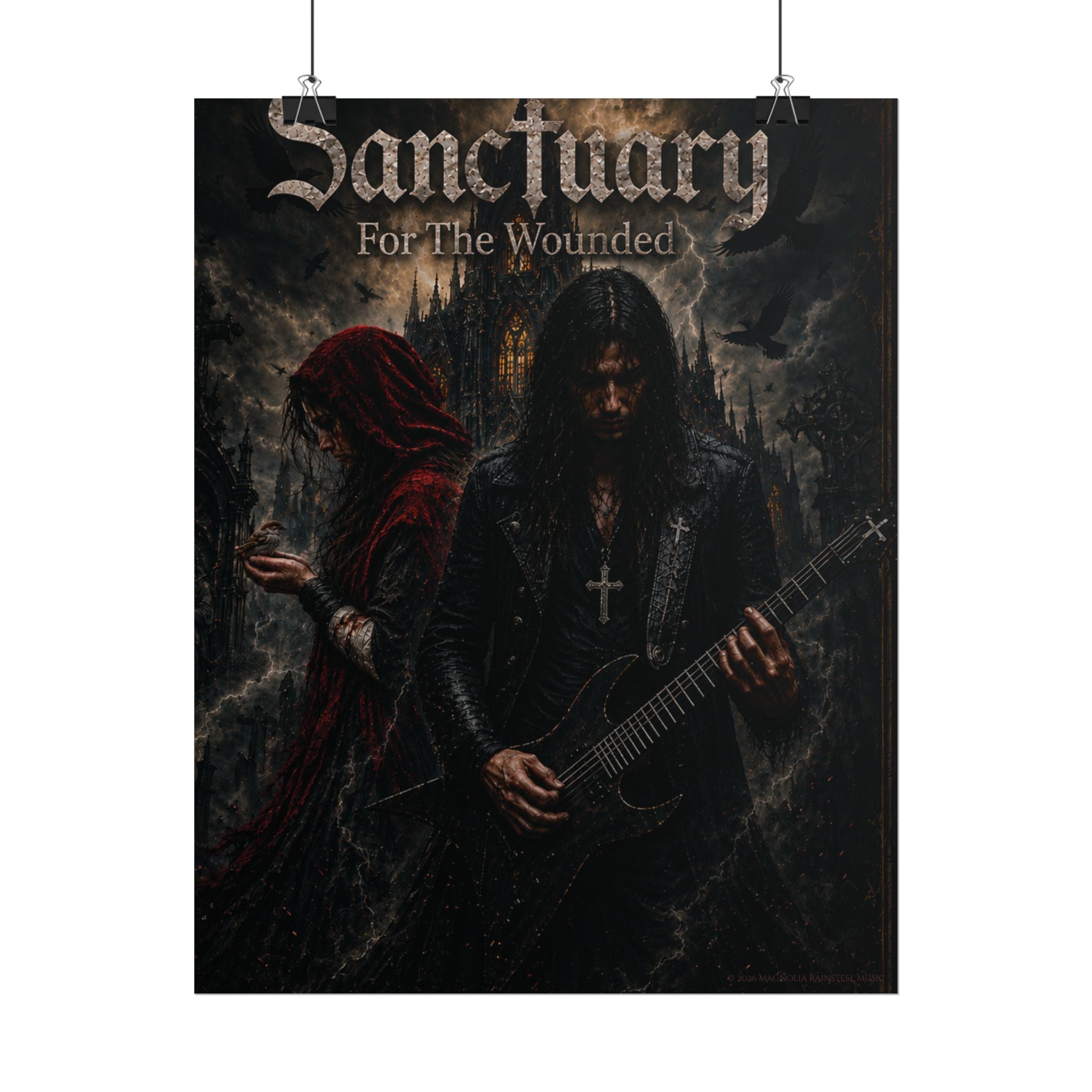 Sanctuary "For The Wounded" Poster — Gothic Metal Band Rolled Art Print