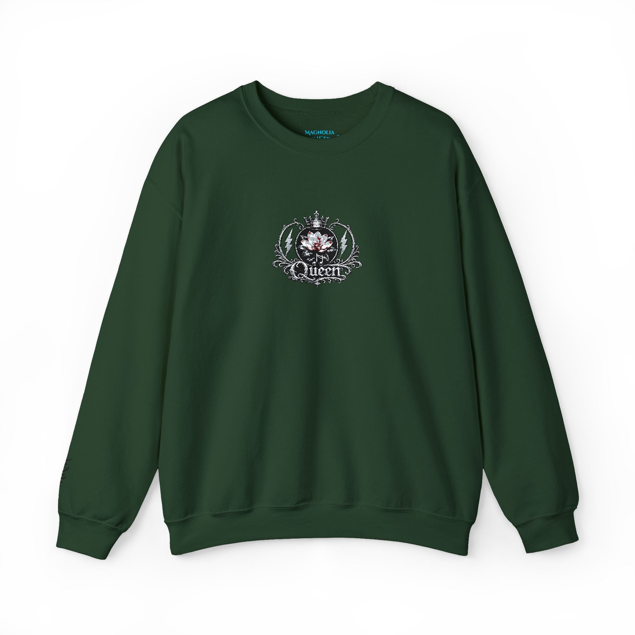 Queen - Floral Crest Crewneck Sweatshirt — Small Vintage Rose Emblem
