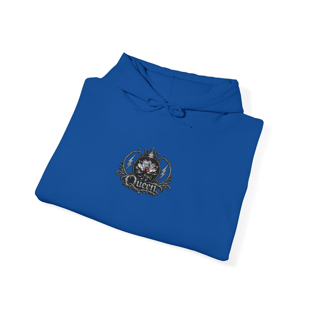 Queen Floral Crest Graphic Pullover — Hoodie