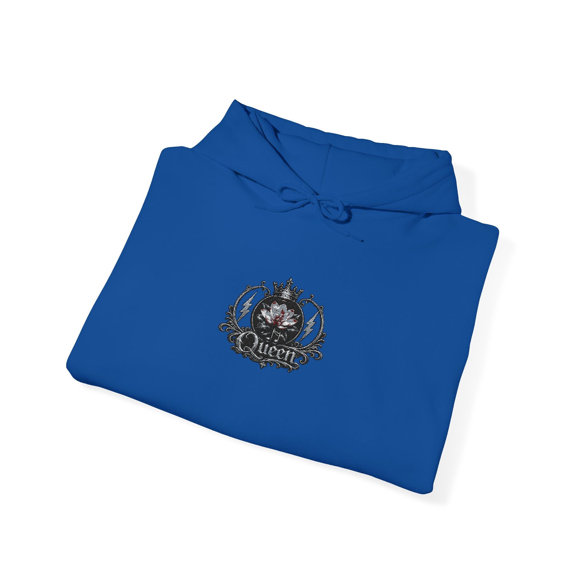 Queen Floral Crest Graphic Pullover — Hoodie