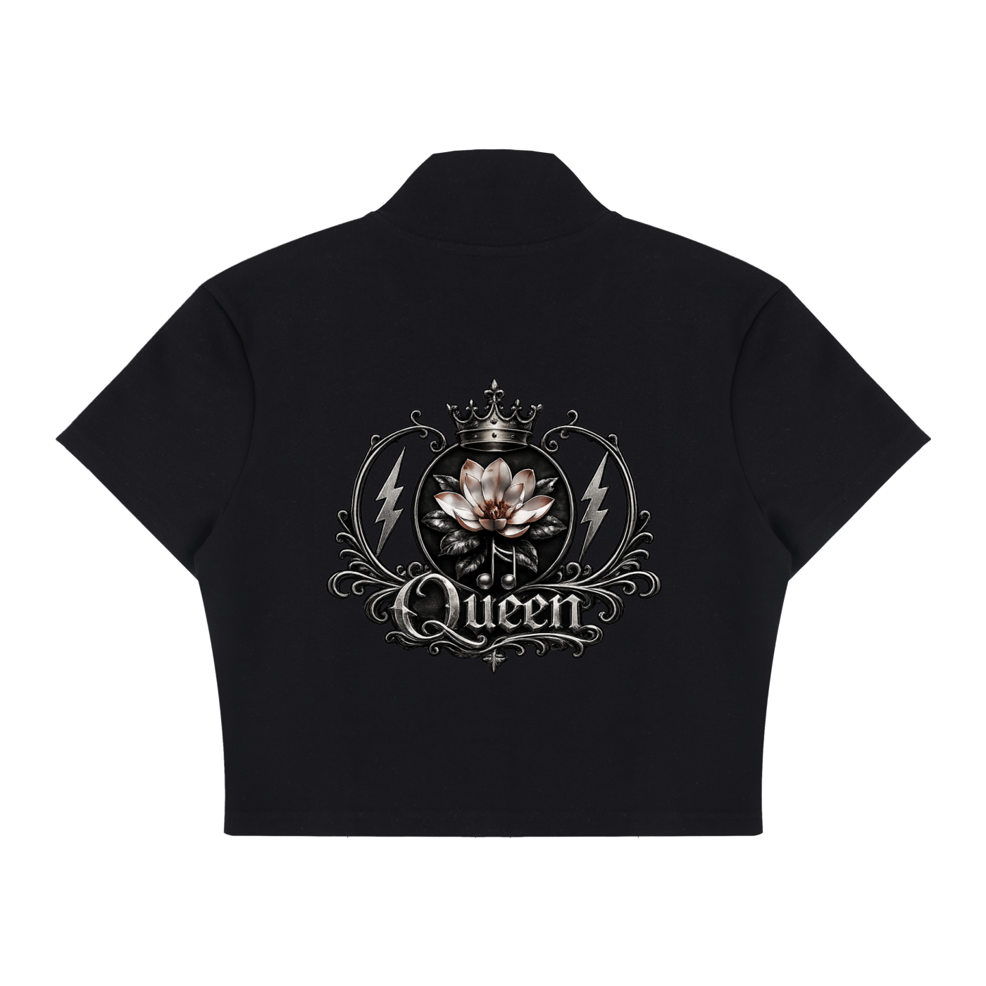 Women's Cropped Full Zip Short Sleeve T-Shirt