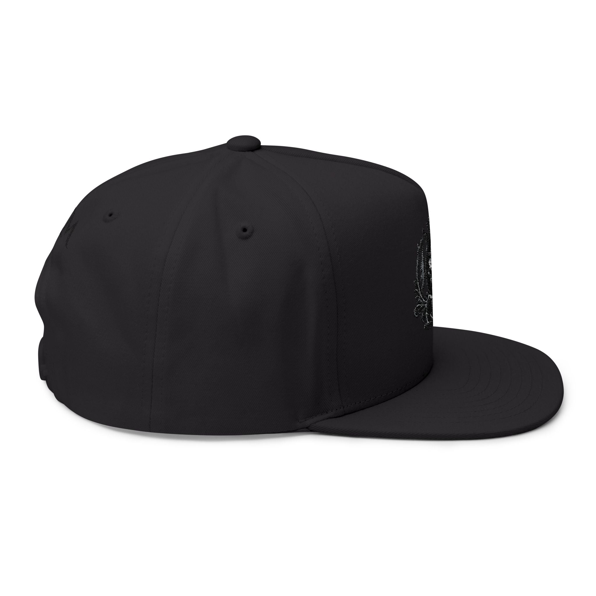 Embroidered 'Queen' Flat Bill Cap – Crown Crest Snapback Hat