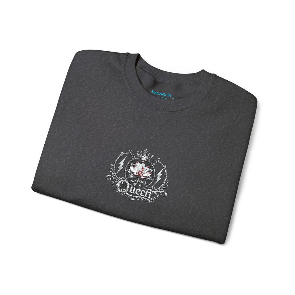 Queen - Floral Crest Crewneck Sweatshirt — Small Vintage Rose Emblem
