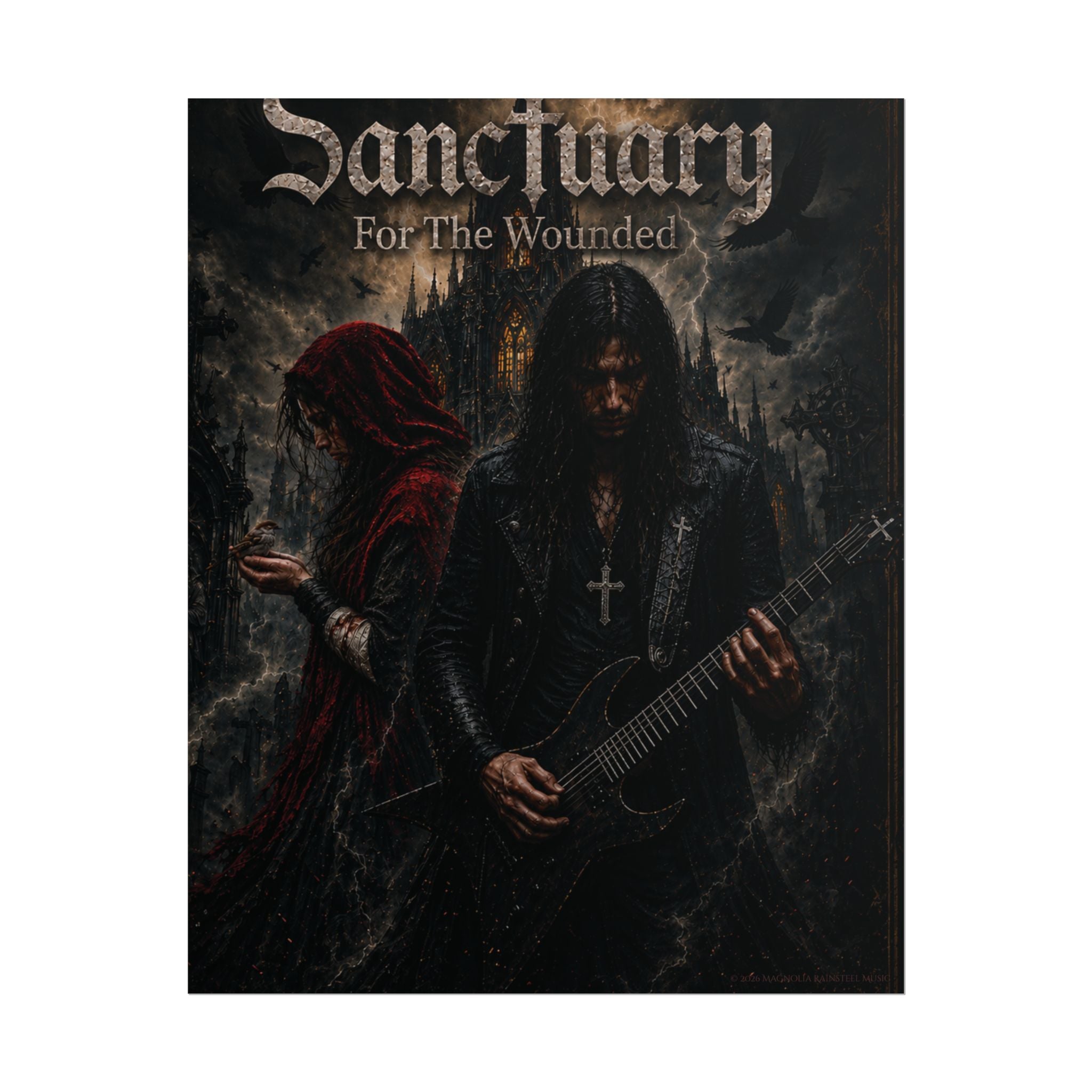 Sanctuary "For The Wounded" Poster — Gothic Metal Band Rolled Art Print