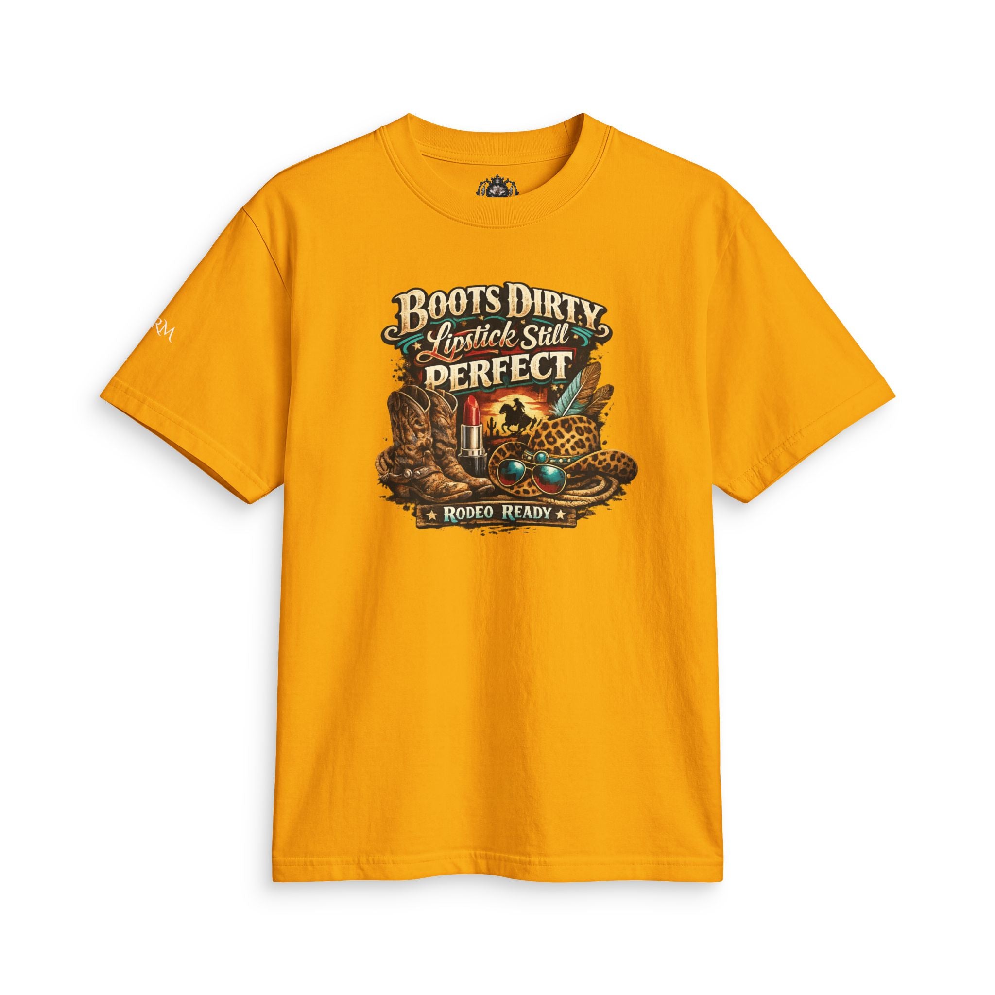 Boots Dirty, Lipstick Still Perfect - Vintage Western Graphic T-Shirt - Magnolia Rainsteel Music Queen Collection