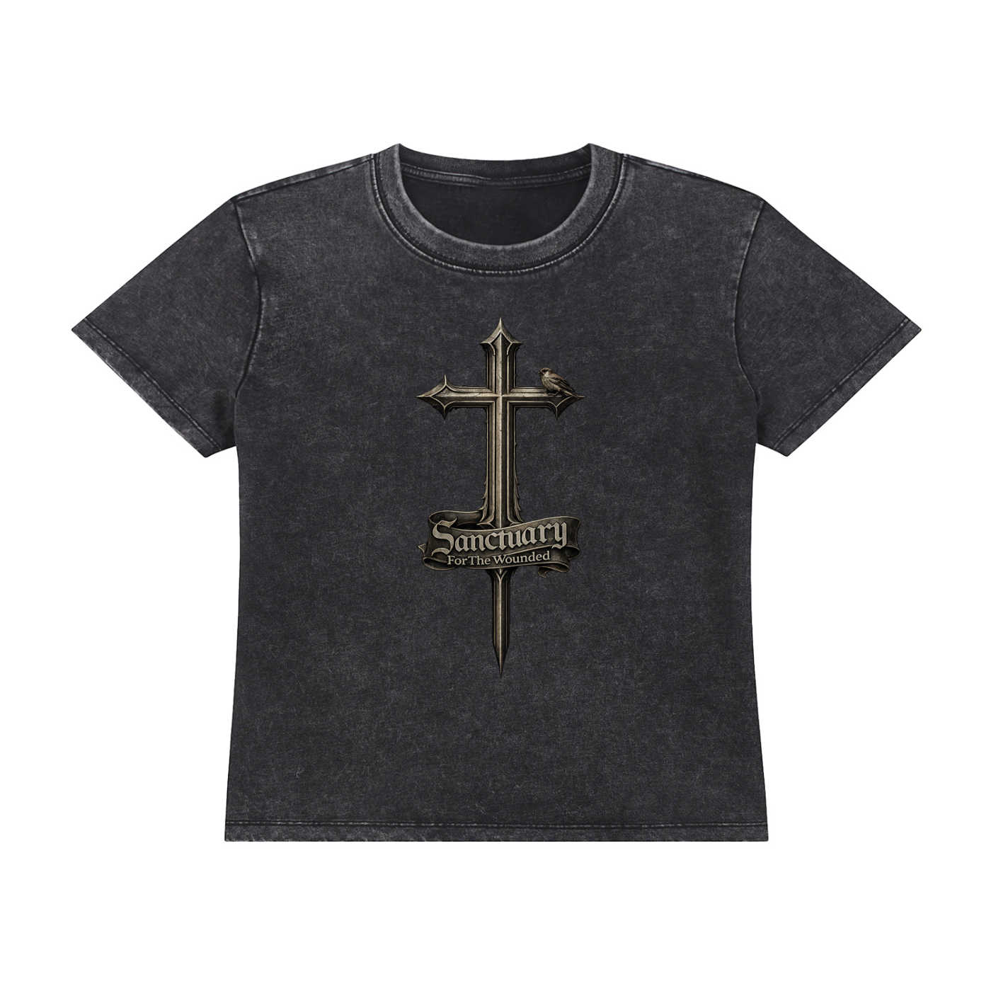 Sanctuary For The Wounded - Vintage Wash Drop Shoulder T-shirt