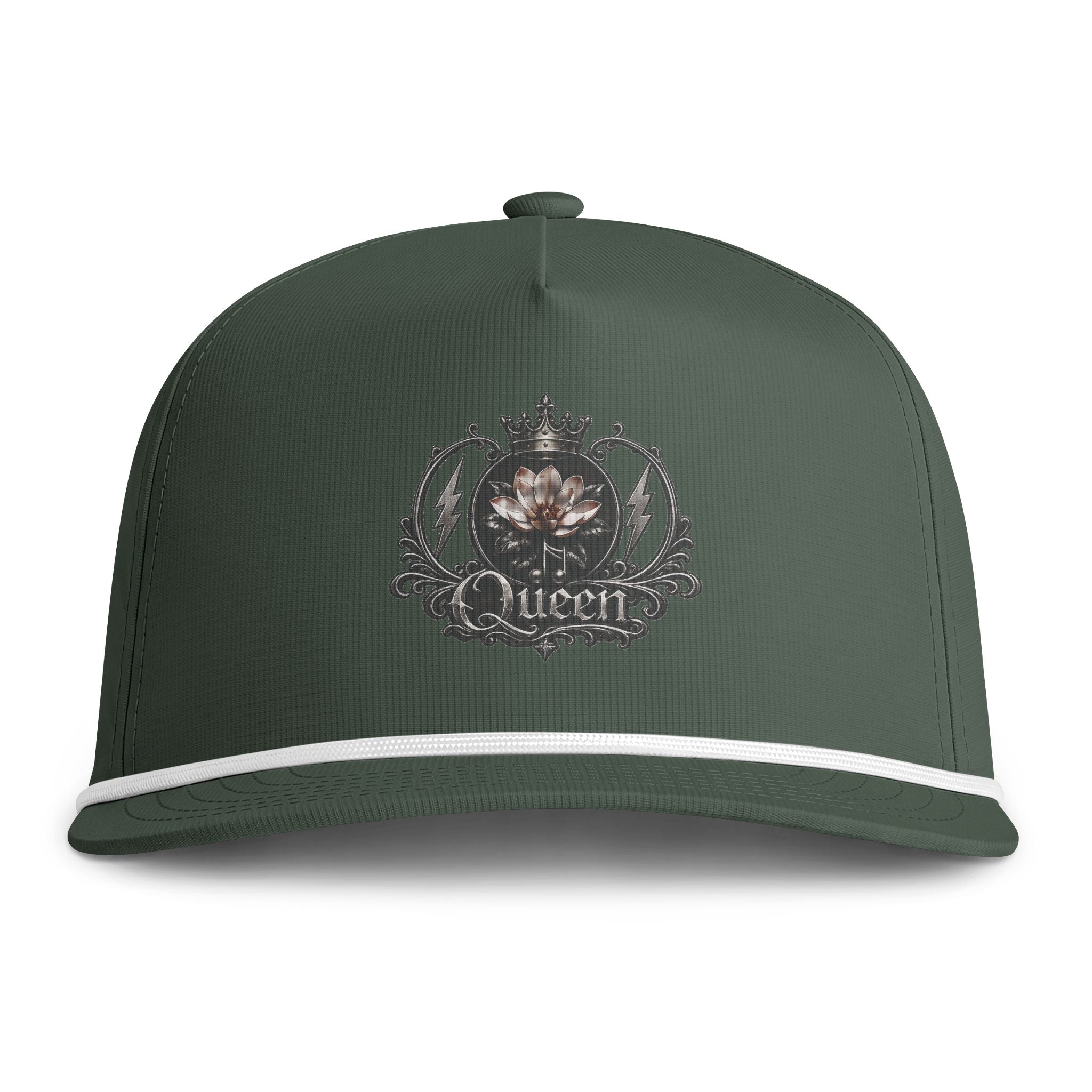 Queen Emblem Rope Cap | Vintage Floral Crown Hat