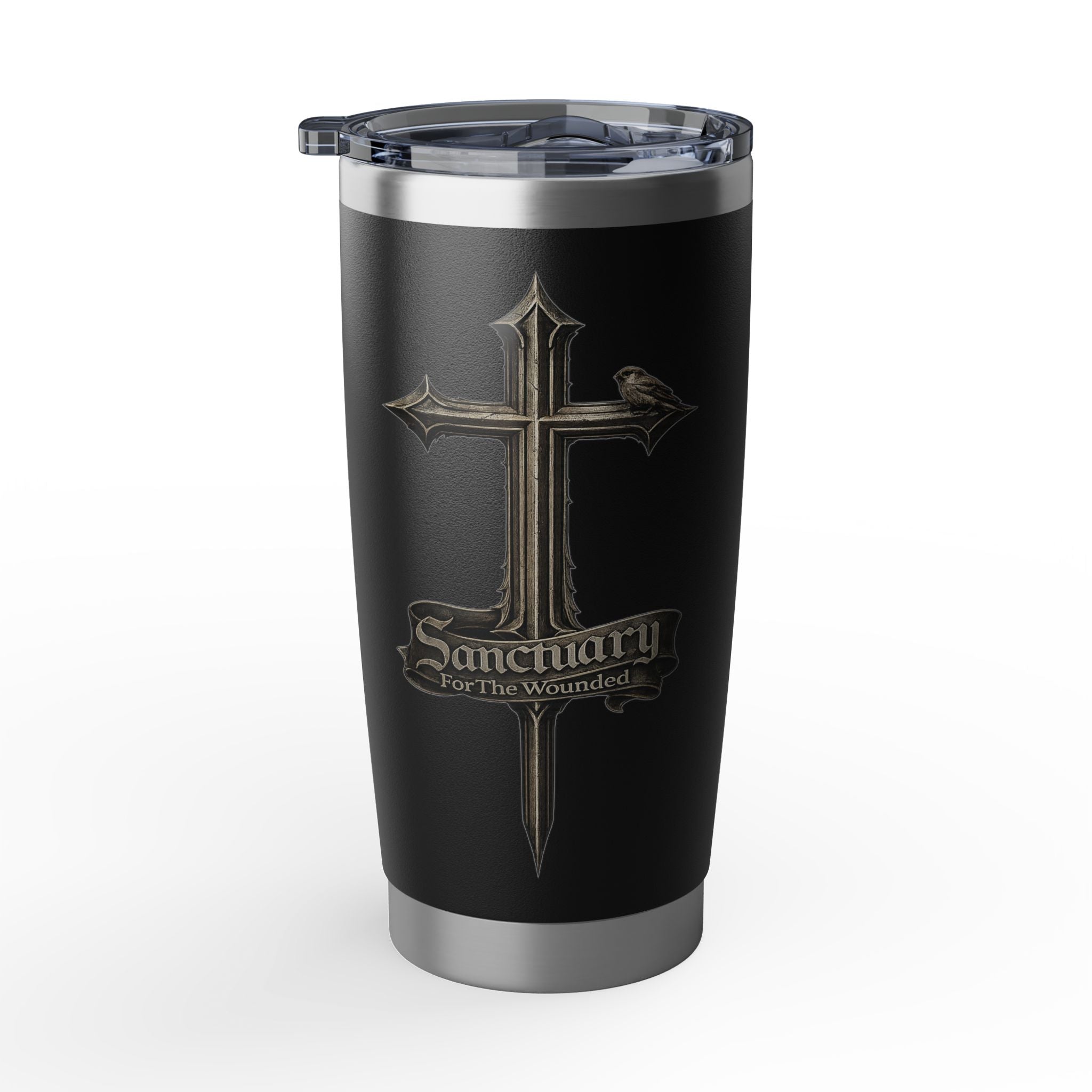 Vagabond 20oz Tumbler — Sanctuary For The Wounded Travel Mug, Dark Wanderer Insulated Cup