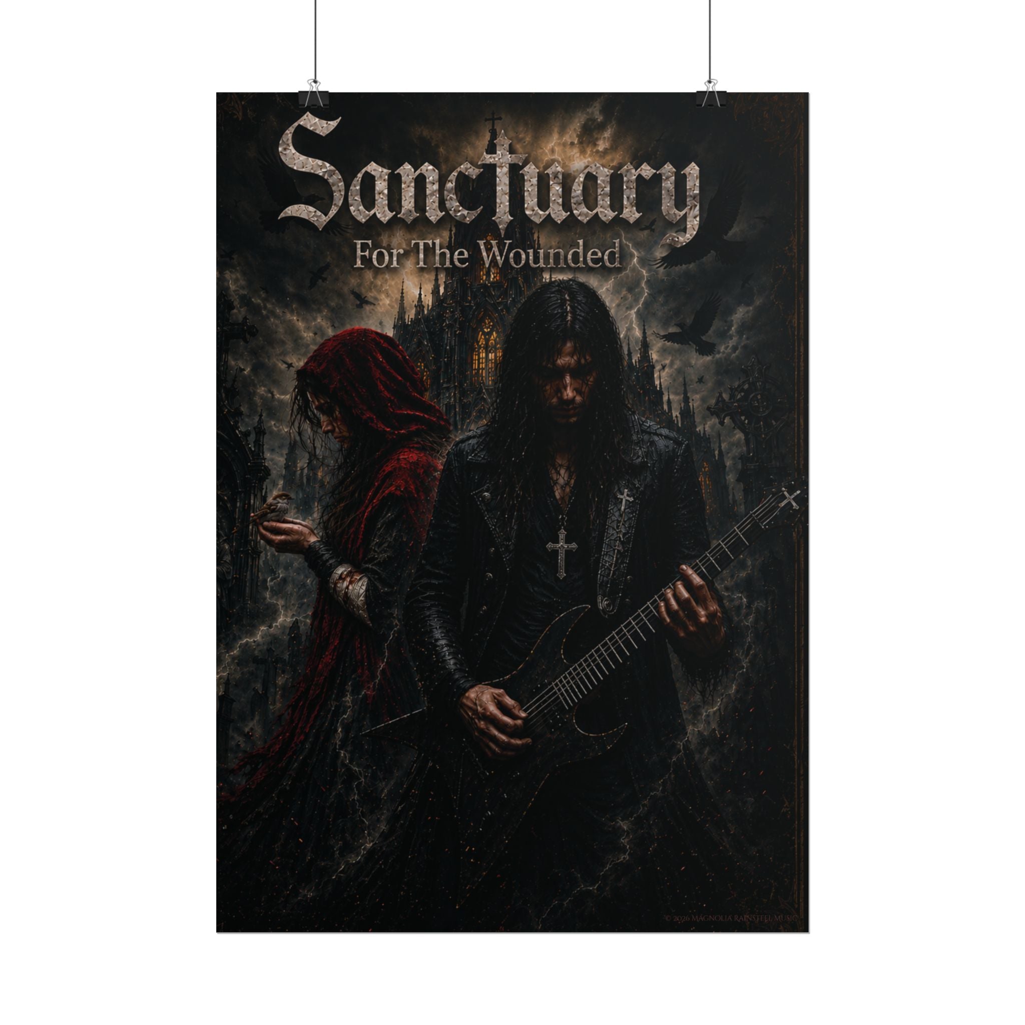 Sanctuary "For The Wounded" Poster — Gothic Metal Band Rolled Art Print