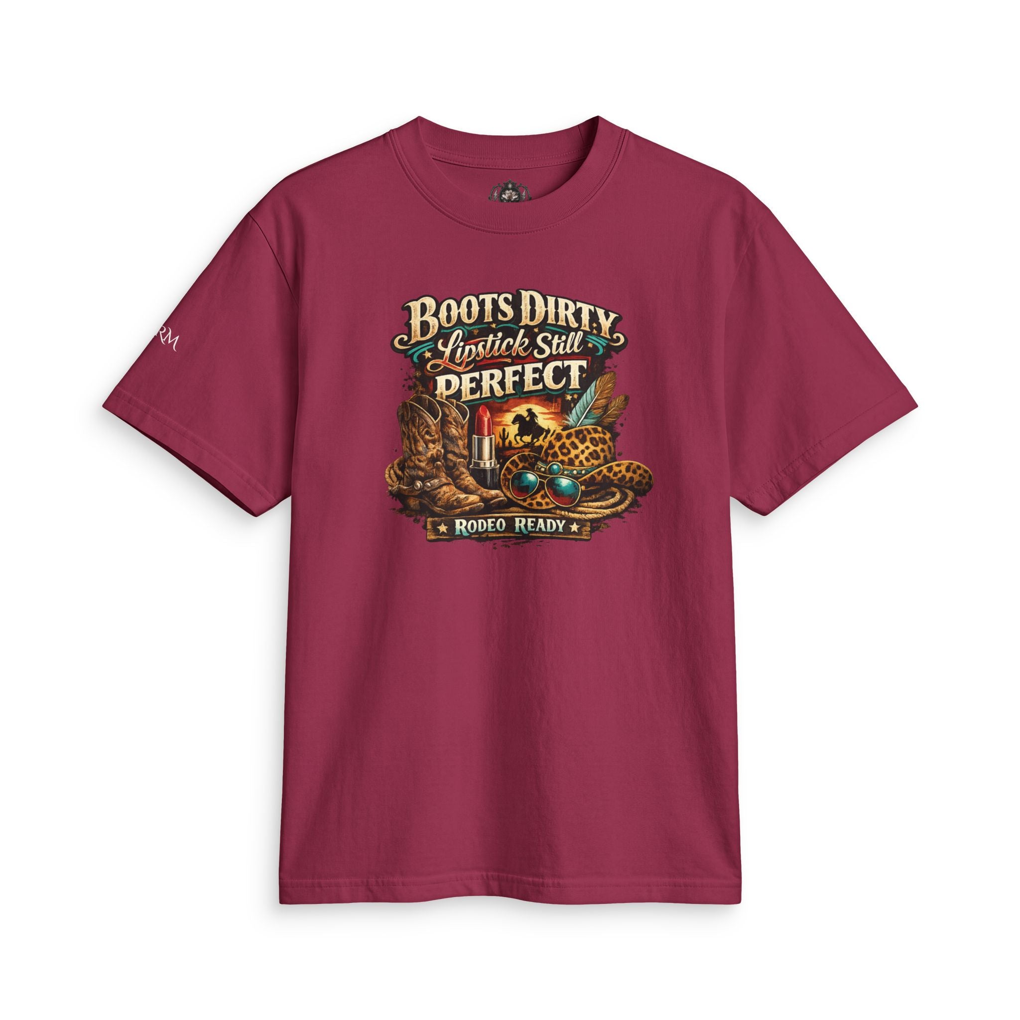 Boots Dirty, Lipstick Still Perfect - Vintage Western Graphic T-Shirt - Magnolia Rainsteel Music Queen Collection