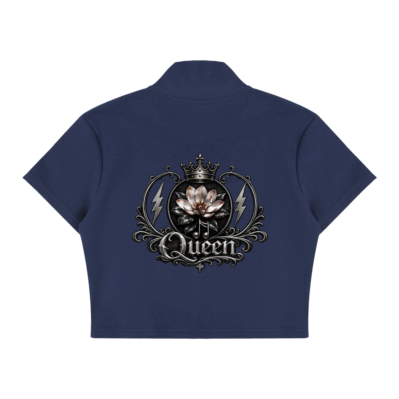 Women's Cropped Full Zip Short Sleeve T-Shirt