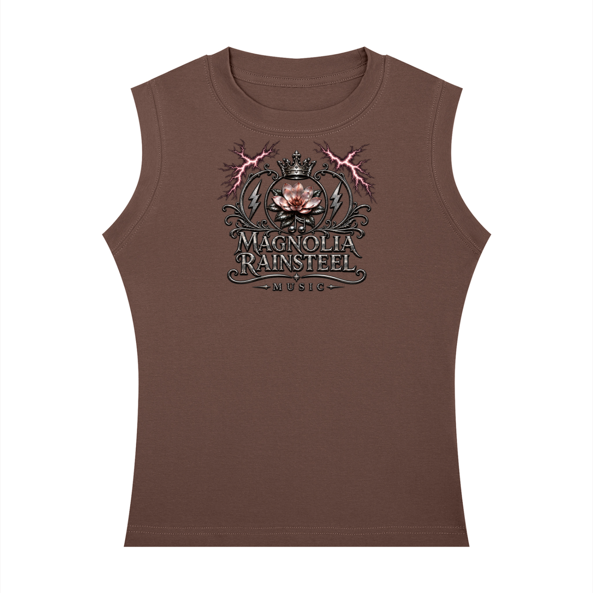 MagnoliaRainsteel,MagnoliaRainsteelMusic,WearYourCrown,MusicMerchandise,WomensTankTop,CrewneckTankTop,WomensFashion,MusicLogo,MagnoliaLogo,CrownLogo,SleevelessTop,CasualFashion,MusicLover,SummerTop