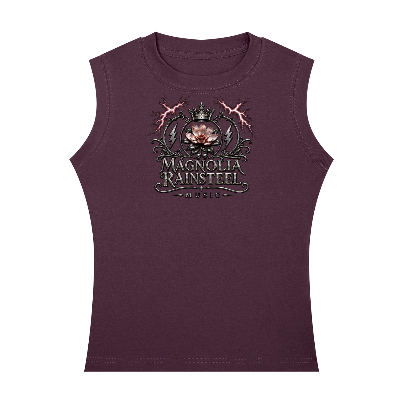 MagnoliaRainsteel,MagnoliaRainsteelMusic,WearYourCrown,MusicMerchandise,WomensTankTop,CrewneckTankTop,WomensFashion,MusicLogo,MagnoliaLogo,CrownLogo,SleevelessTop,CasualFashion,MusicLover,SummerTop