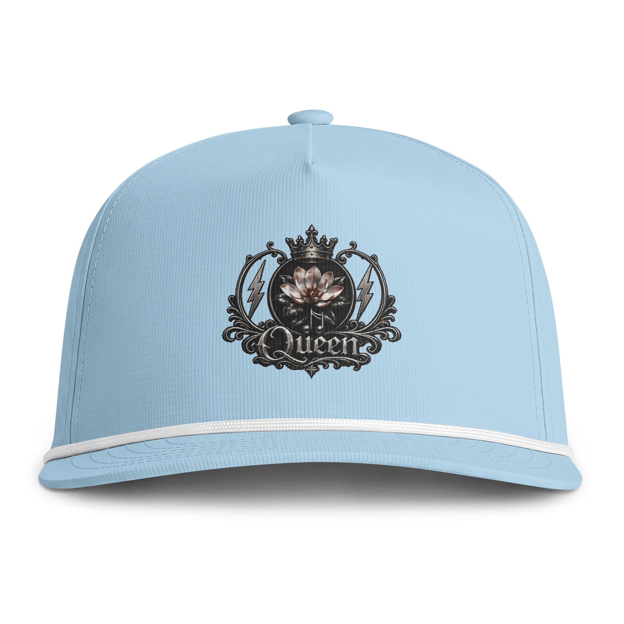 Queen Emblem Rope Cap | Vintage Floral Crown Hat