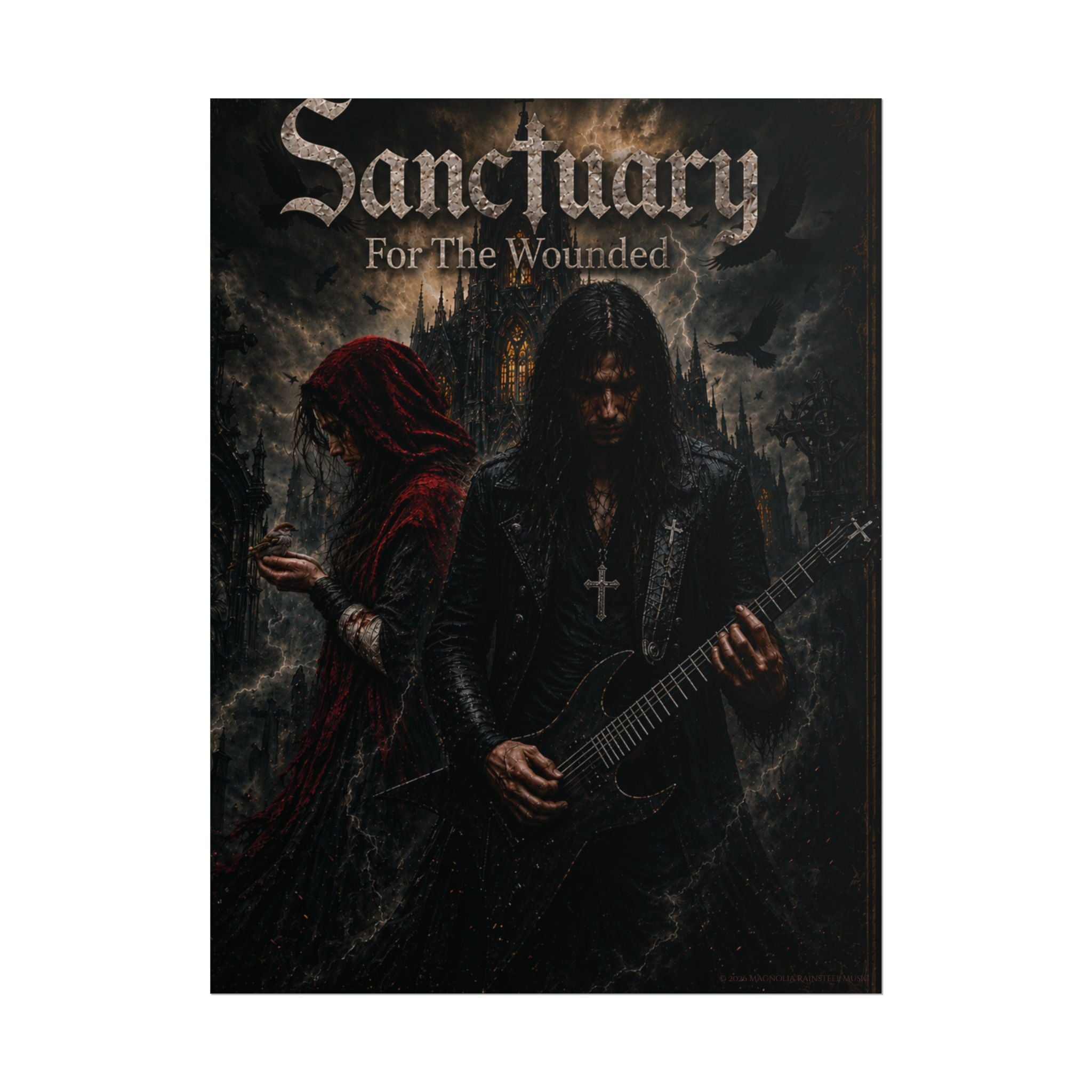 Sanctuary "For The Wounded" Poster — Gothic Metal Band Rolled Art Print