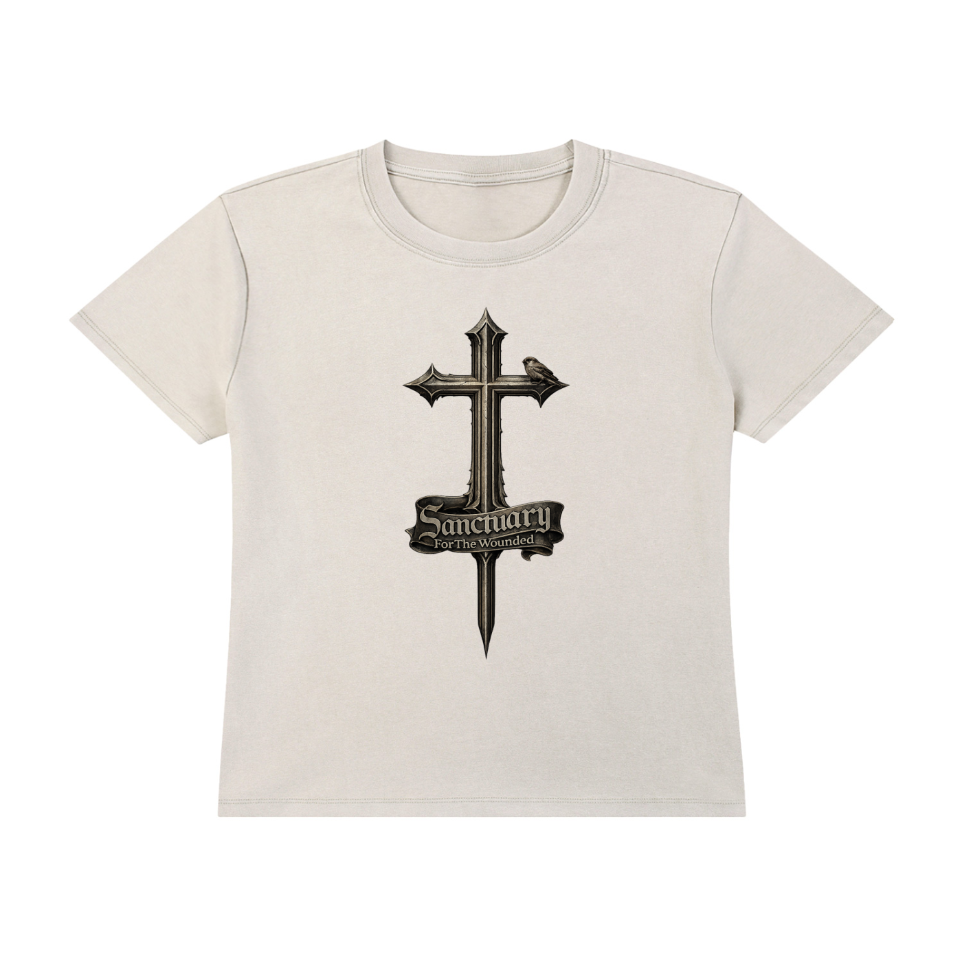 Sanctuary For The Wounded - Vintage Wash Drop Shoulder T-shirt