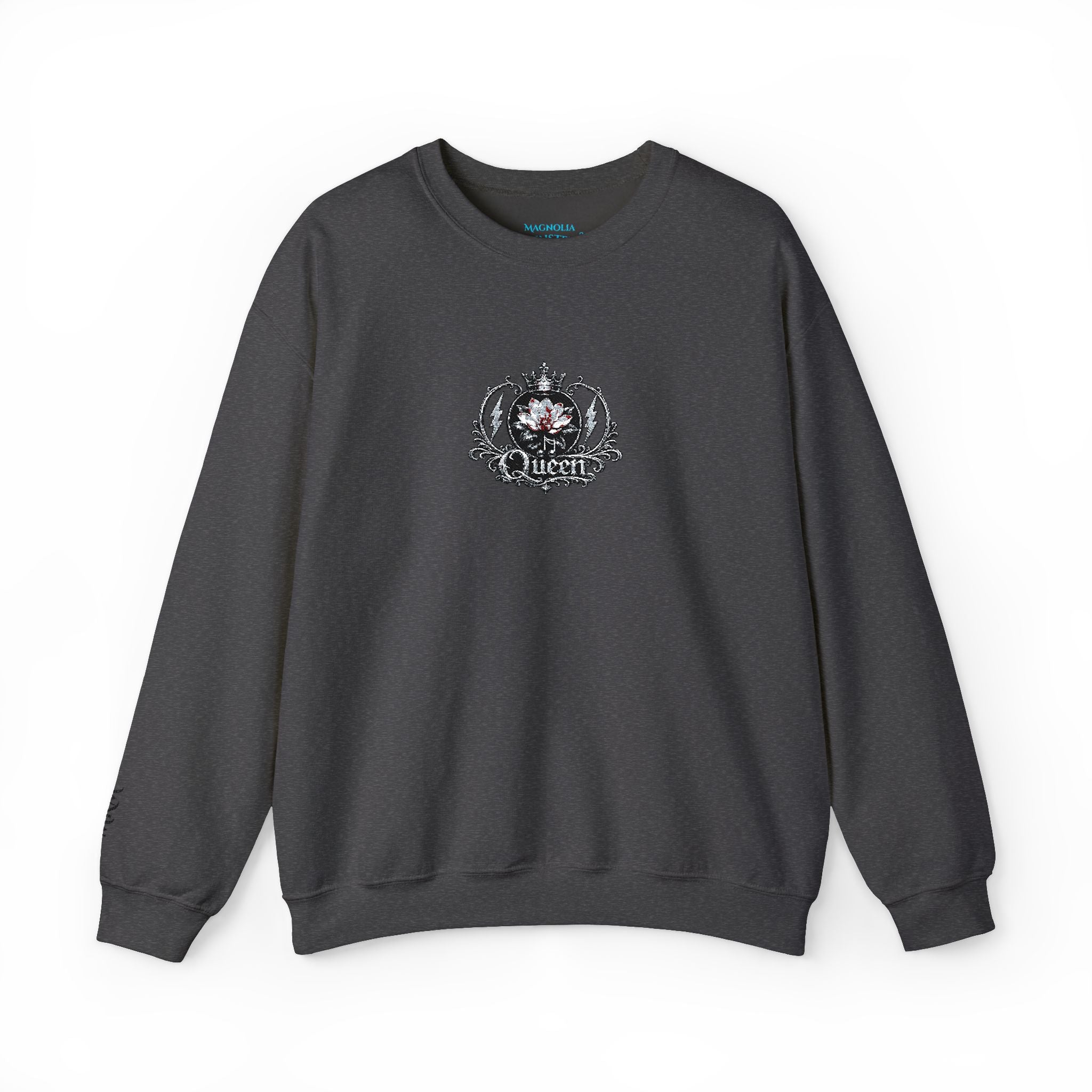 Queen - Floral Crest Crewneck Sweatshirt — Small Vintage Rose Emblem