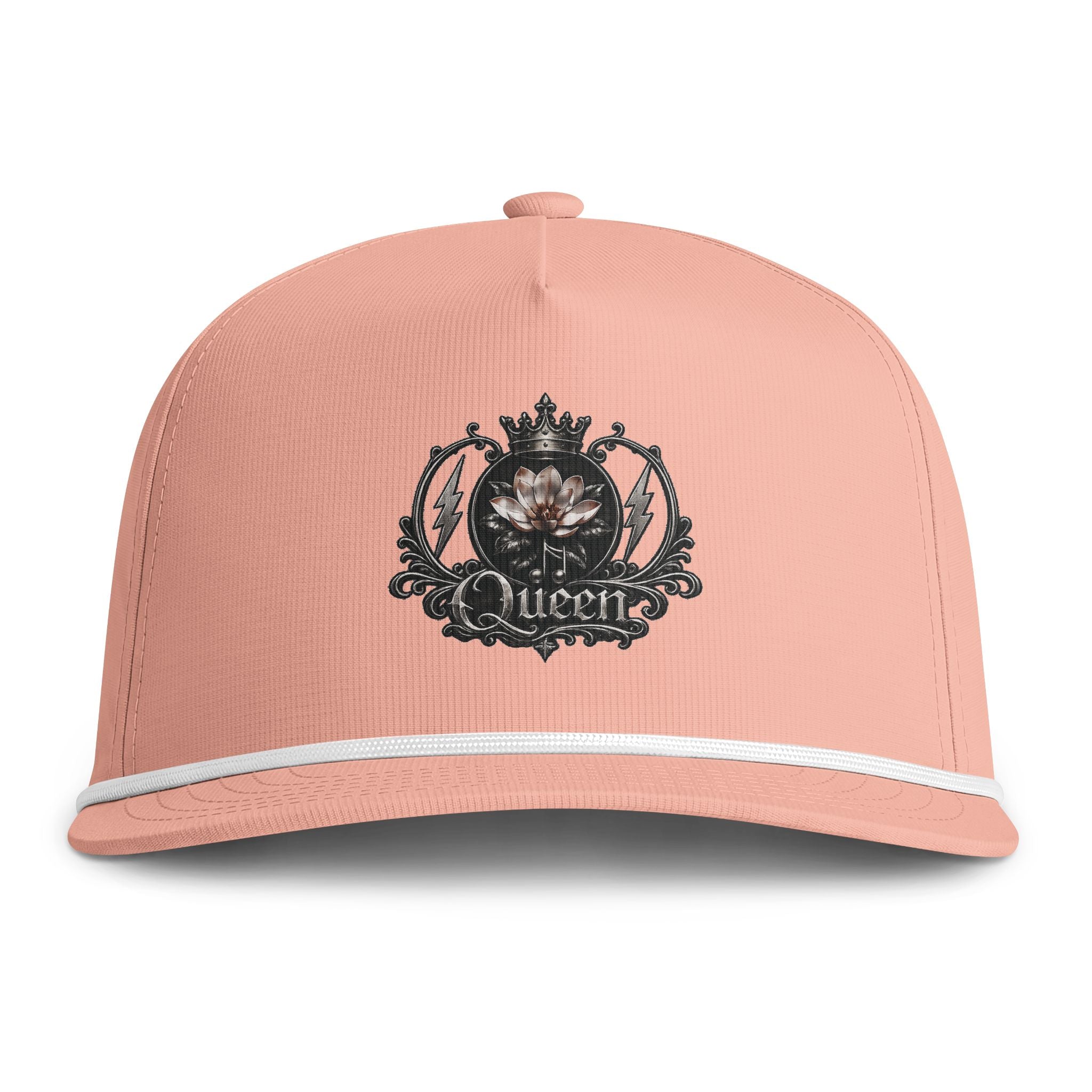 Queen Emblem Rope Cap | Vintage Floral Crown Hat