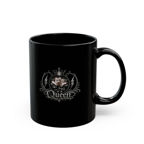 Magnolia Rainsteel Music - Black Coffee Mug - Official Floral Logo Mug - Queen Collection - Wear Your Crown