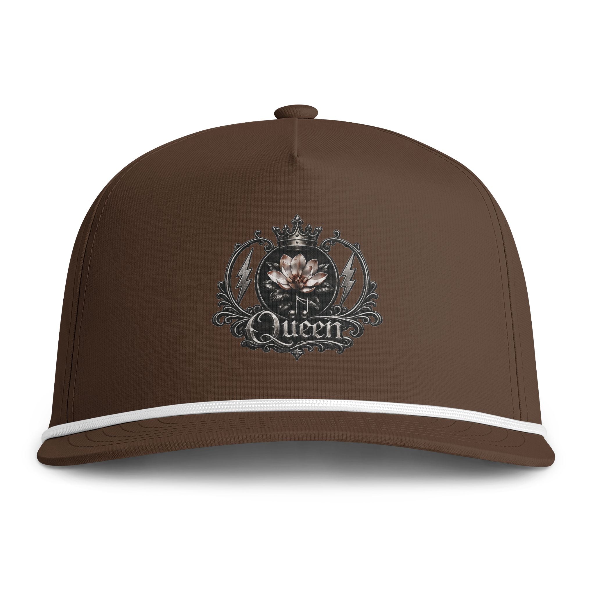 Queen Emblem Rope Cap | Vintage Floral Crown Hat