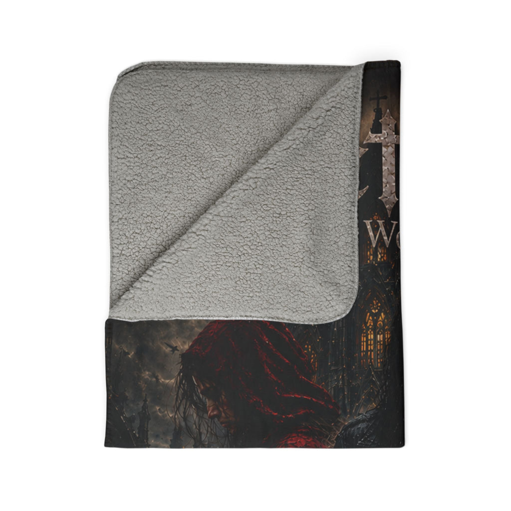 Sanctuary "For The Wounded" Fleece Sherpa Blanket — Gothic Rock Band Throw